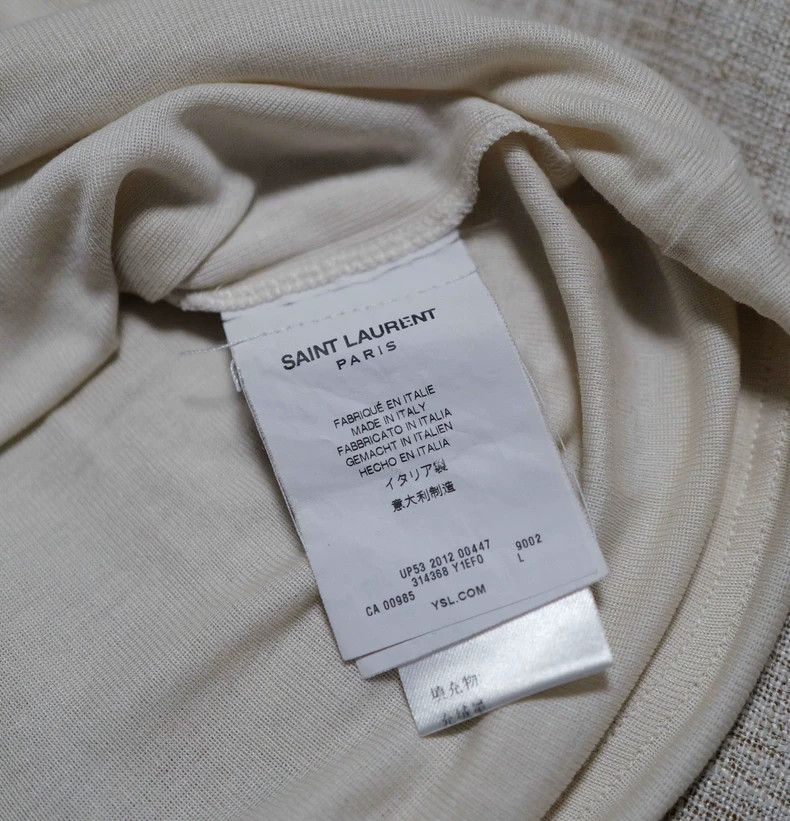 Saint Laurent Paris Saint Laurent Paris Off-white stone washed mulberry silk T Size S / US 4 / IT 40 - 4 Thumbnail
