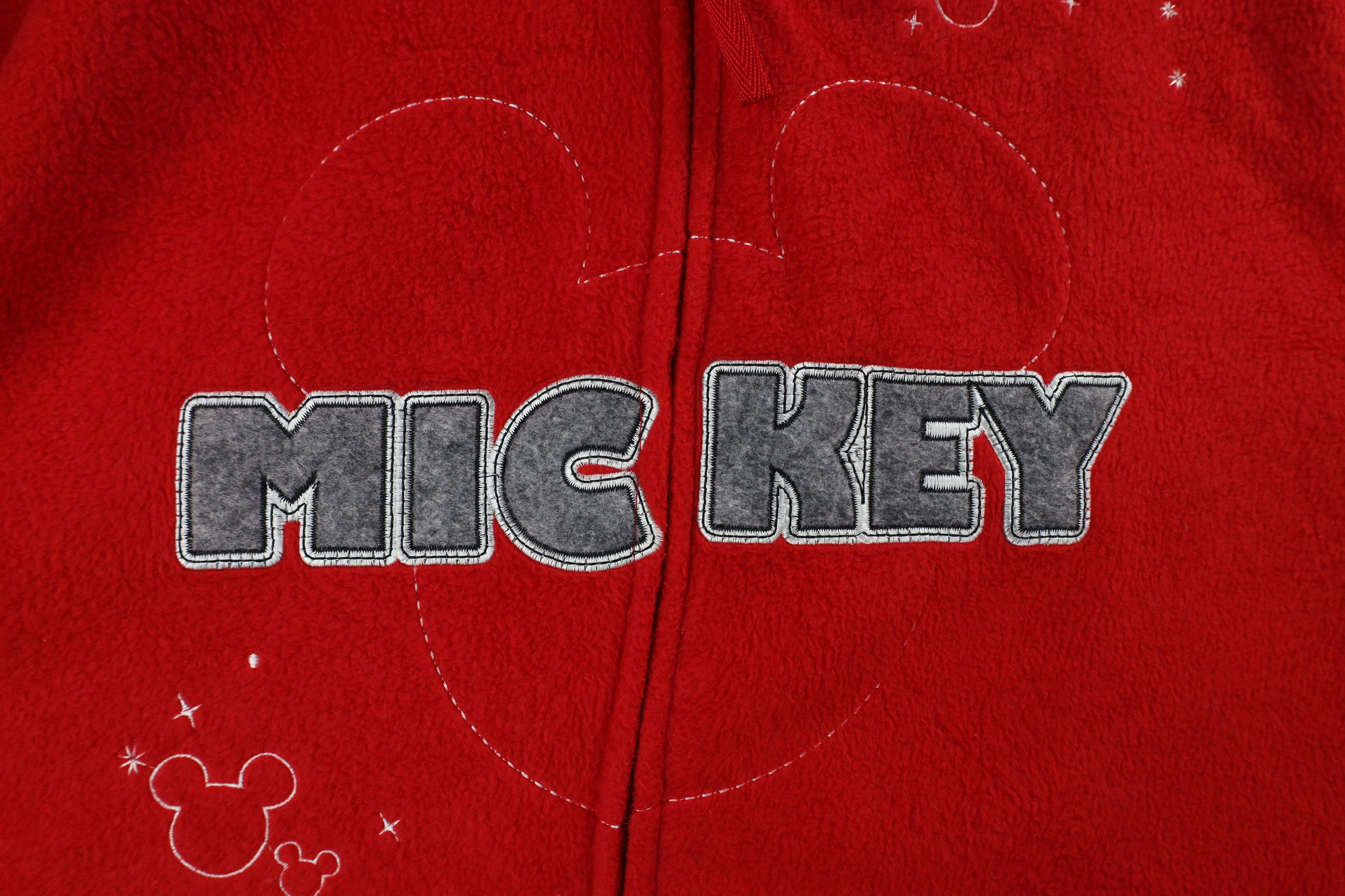 Disney × Vintage Vintage 90s Disney Mickey Mouse Full Zip Fleece Hoodie Red Size 3XL / US 20-22 - 4 Thumbnail