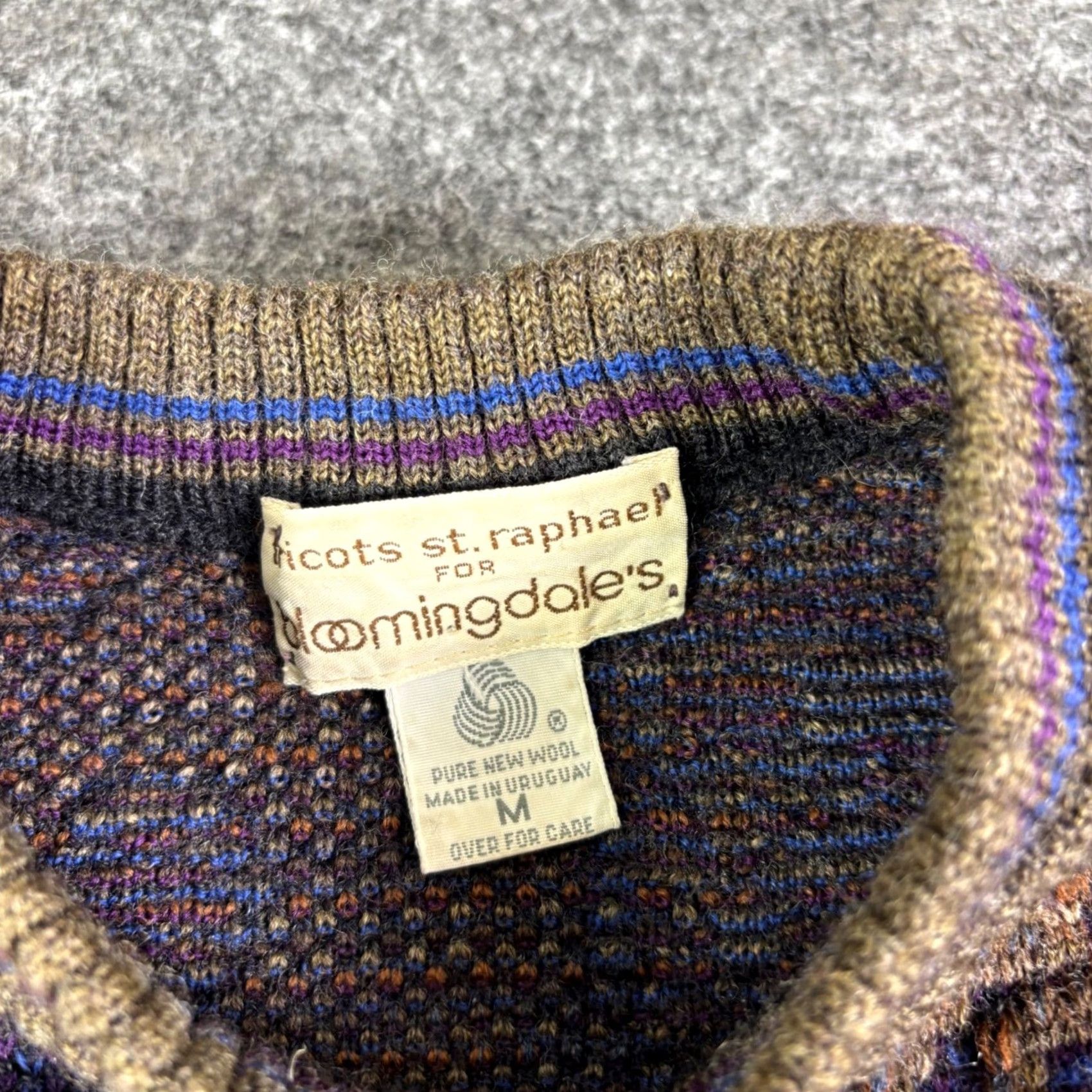 Vintage VINTAGE Scotch St. Raphael Bloomingdales Mens M Wool Sweater Paisley Pattern 90s Retro Knit Beaded Crew Neck Long Sleeve Size M / US 6-8 / IT 42-44 - 5 Thumbnail