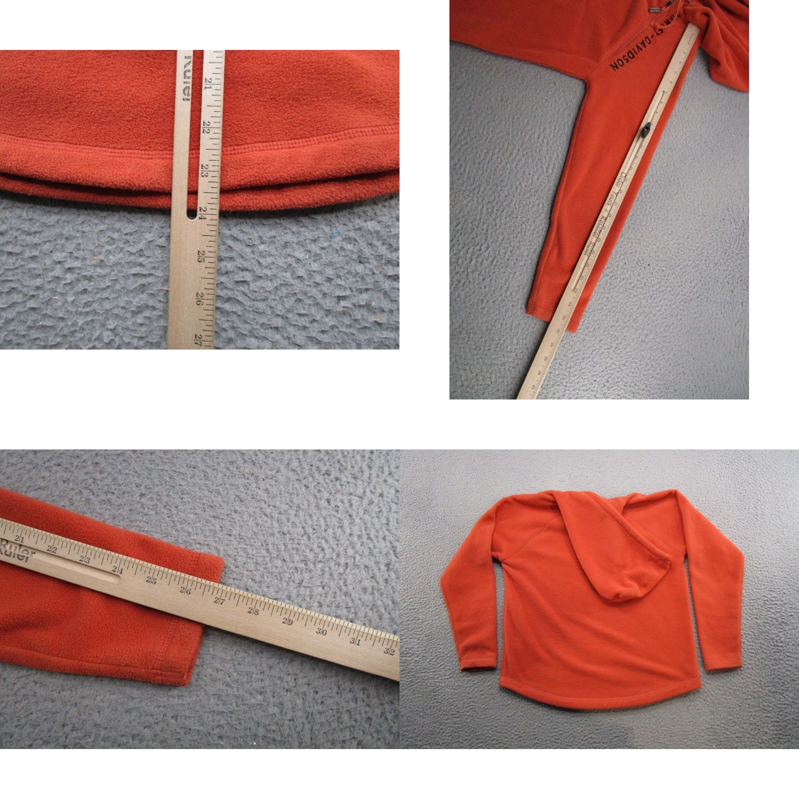 Harley Davidson Harley-Davidson Women's Hoodie Orange Fleece 1/4 Zip XS Logo Pullover Size XS / US 0-2 / IT 36-38 - 8 Thumbnail