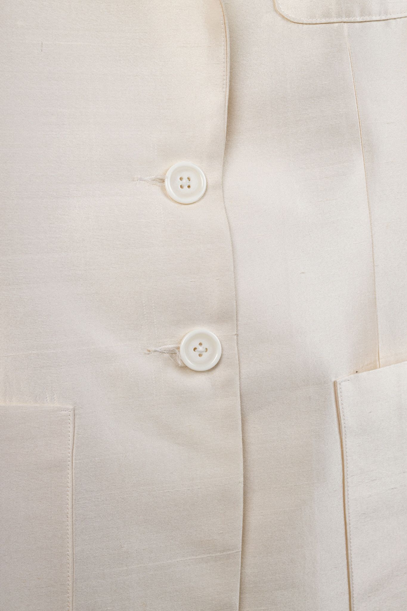 Other Ron Leal Vintage Classic Off White Raw Silk Blazer Size S / US 4 / IT 40 - 8 Thumbnail