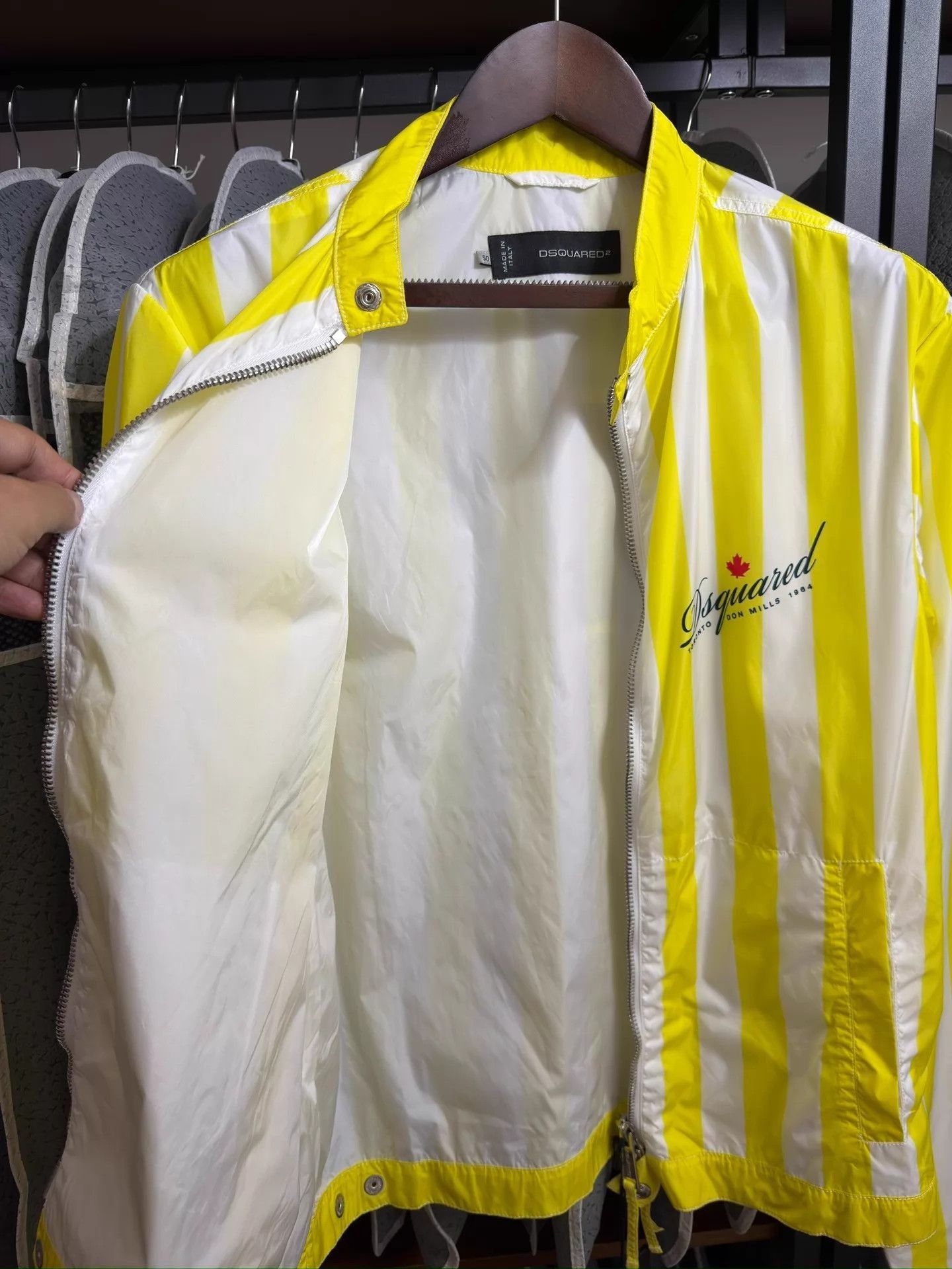 Dsquared2 Yellow White Striped Light Jacket Size M Size US XXS / EU 40 - 7 Thumbnail