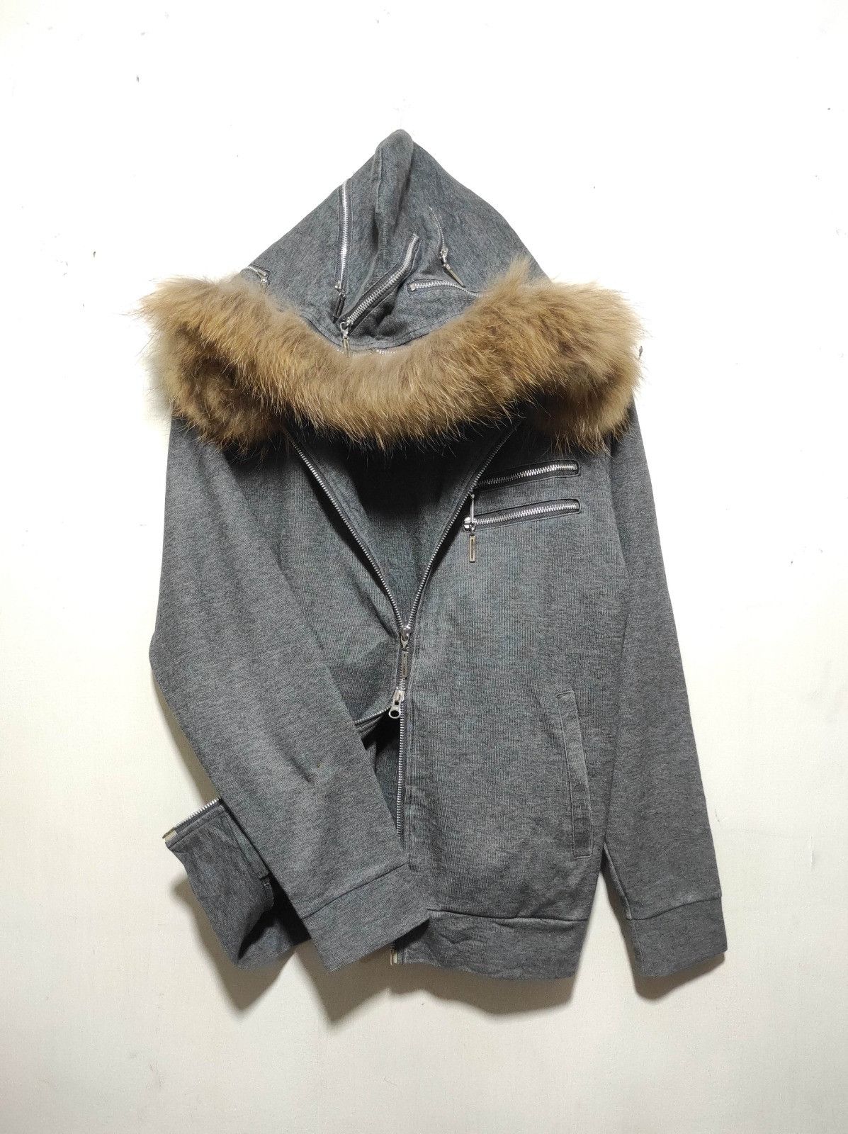 Japanese Brand Male & Co double multi zipper fur hoodie LGB style Size US M / EU 48-50 / 2 - 2 Thumbnail