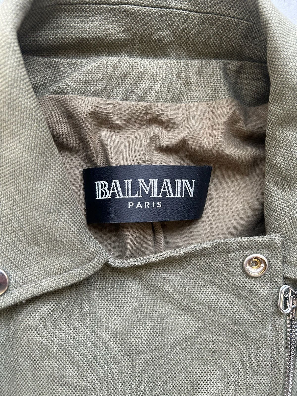 Balmain Balmain by Christophe Decarnin Studded Military Biker Jacket Size US XS / EU 42 / 0 - 5 Thumbnail