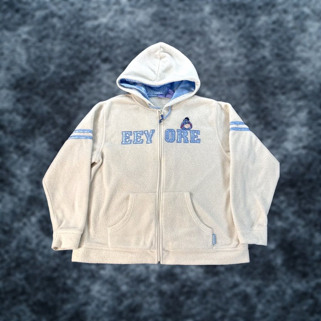 Disney VINTAGE Disney Hoodie Womens Large White Full Zip Eeyore Embroidered Y2K 90s Cartoon Womens Size L / US 10 / IT 46 - 1 Thumbnail