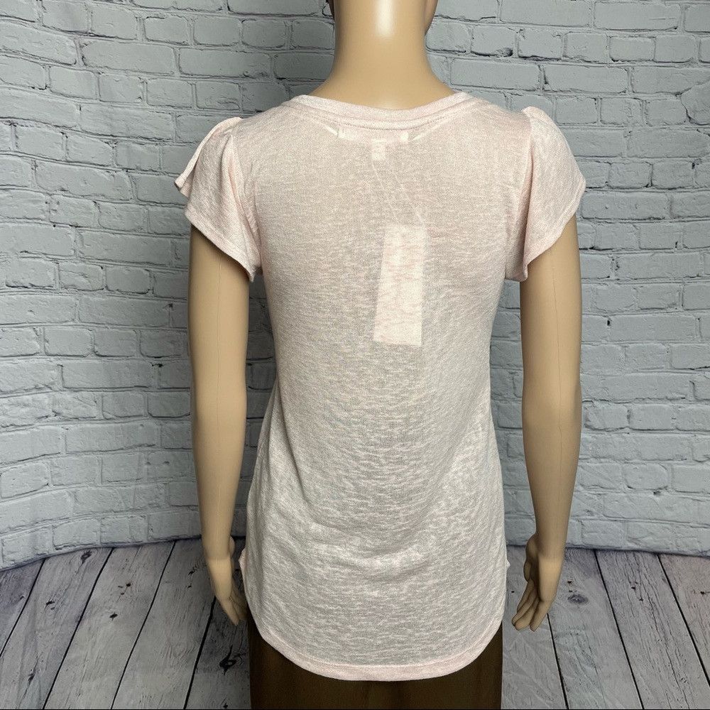 Other NWT New Adyson Parker Pale Pink Rayon Flutter Sleeve Knit T Size XS / US 0-2 / IT 36-38 - 4 Thumbnail