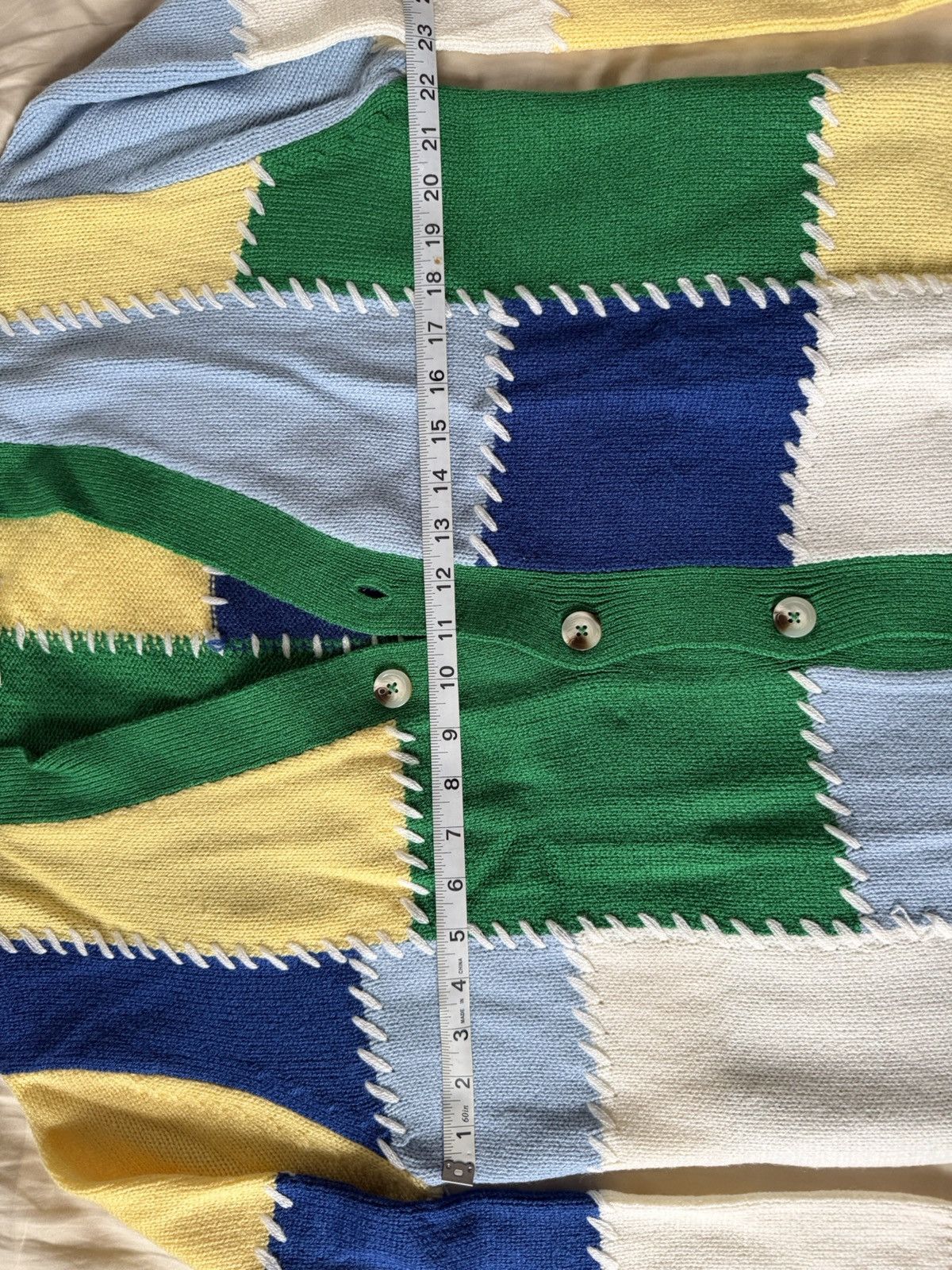 YITAI Yitai Patchwork Cardigan Blue Green Colorblock Size US M / EU 48-50 / 2 - 5 Thumbnail