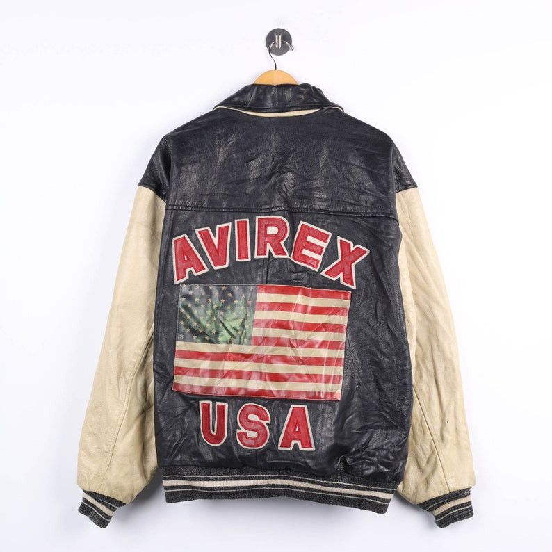 Avirex AVIREX leather jacket, vintage 90s hip hop 1990s varsity XXL Size US XXL / EU 58 / 5 - 1 Thumbnail