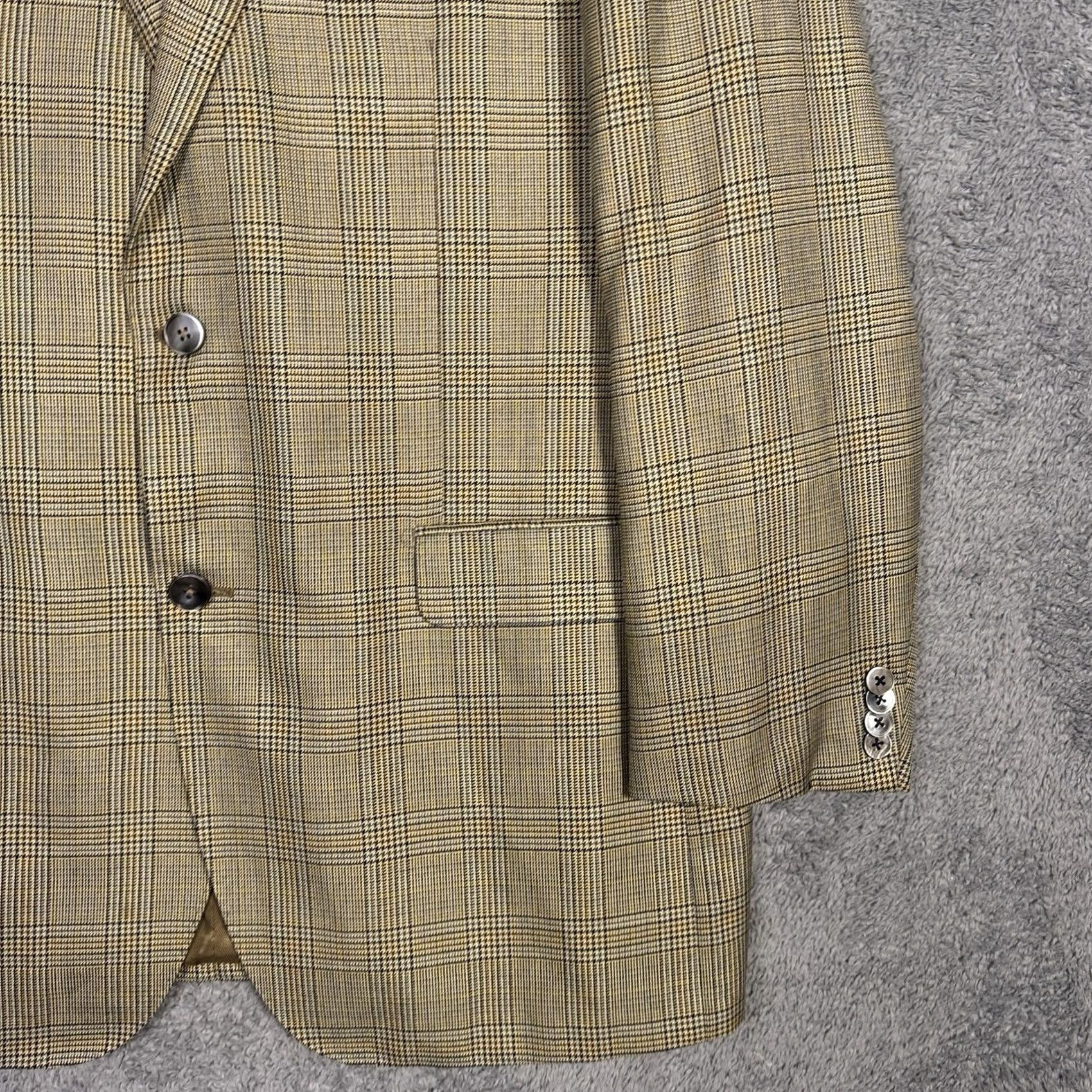 Vintage Byron Sport Coat Mens 44L IT 56 Glen Houndstooth Luca Di Marco Blazer Balmoral Business Casual Outerwear Size 44R - 3 Thumbnail