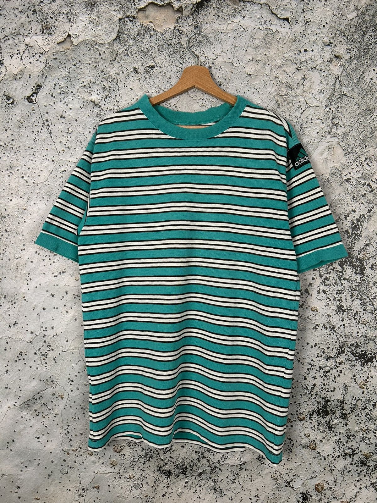 Adidas Vintage Adidas Equipment 90s Stripped Tee Streetwear Rare Size US M / EU 48-50 / 2 - 1 Thumbnail