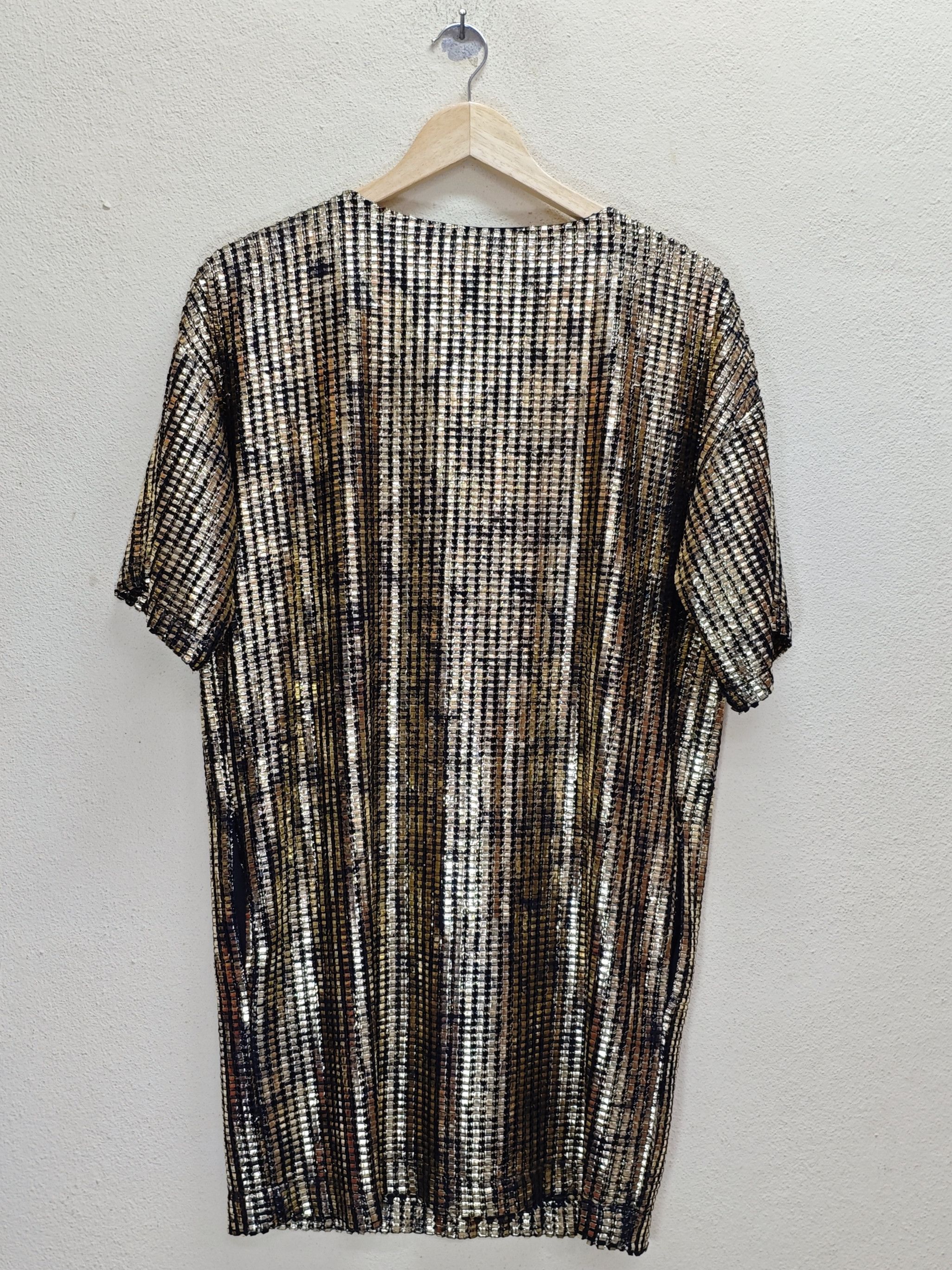 Zara ZARA BASIC Gold Metallic Dress Size M / US 6-8 / IT 42-44 - 5 Thumbnail