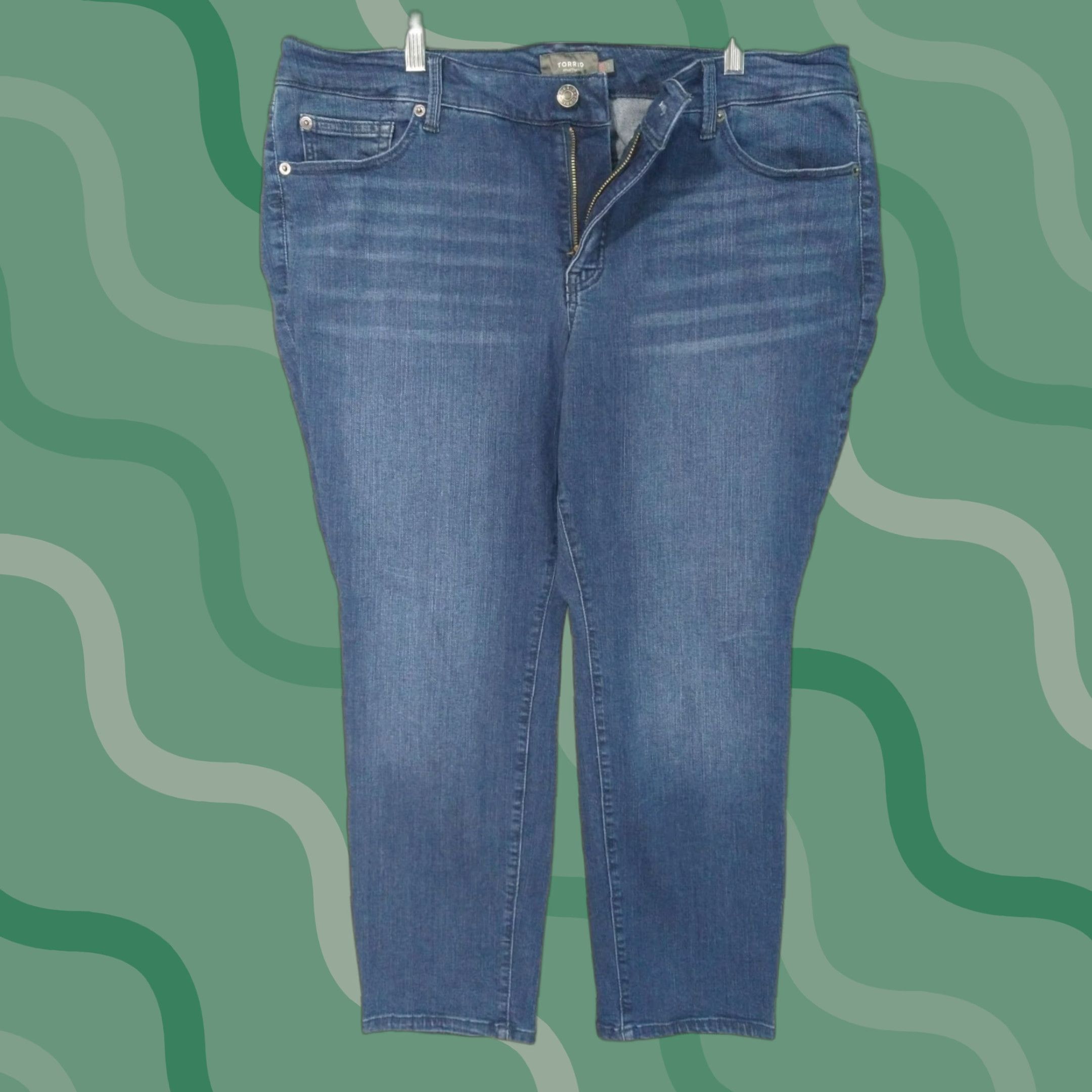 Torrid Torrid Jeans 20R Womens Blue Perfect Skinny Ankle Stretch Mid Rise Dark Wash Size 42" / US 20 - 1 Thumbnail