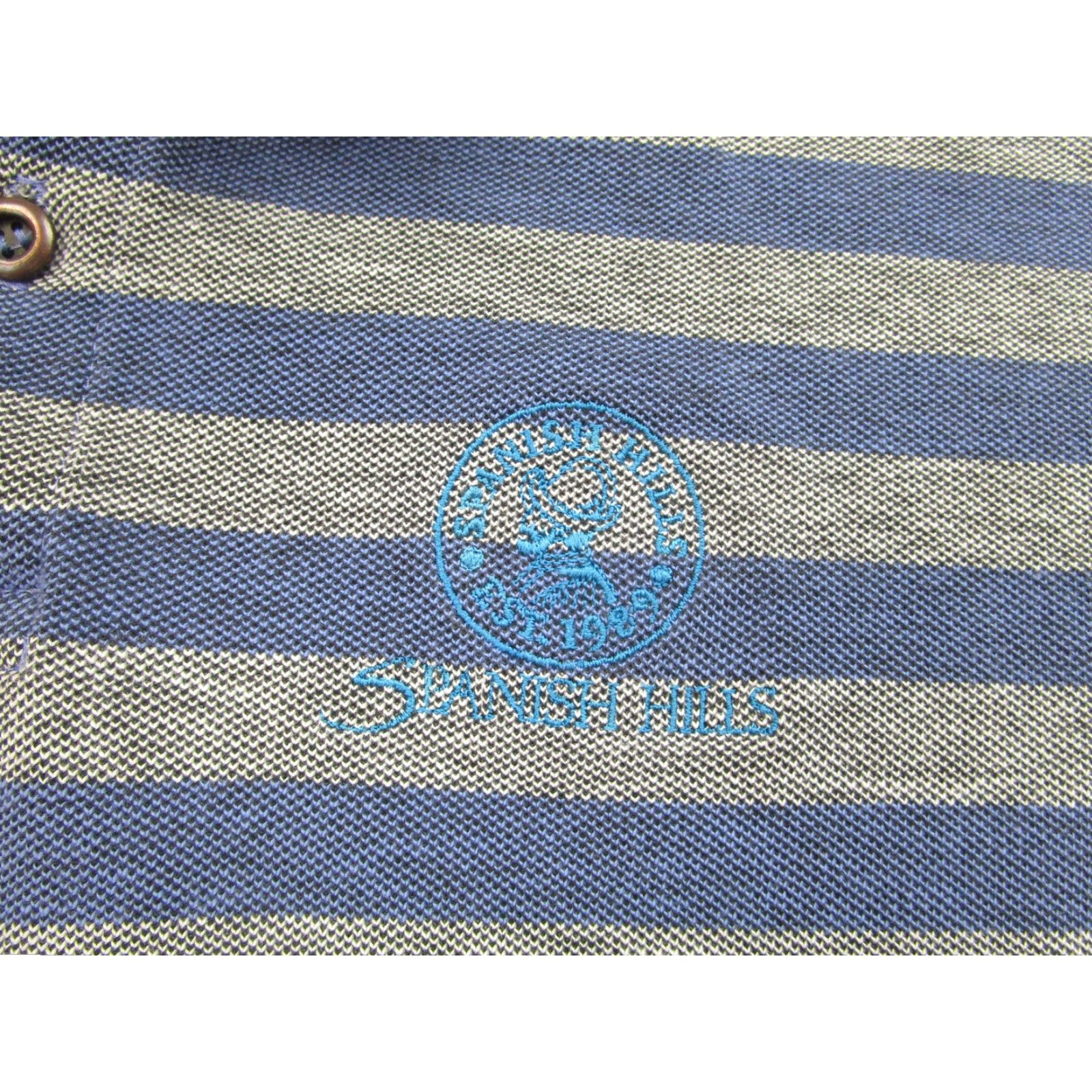 Vintage VINTAGE Ashworth Polo Shirt Mens Large Blue Gray Striped Spanish Hills Golf USA Cotton Size US L / EU 52-54 / 3 - 4 Thumbnail