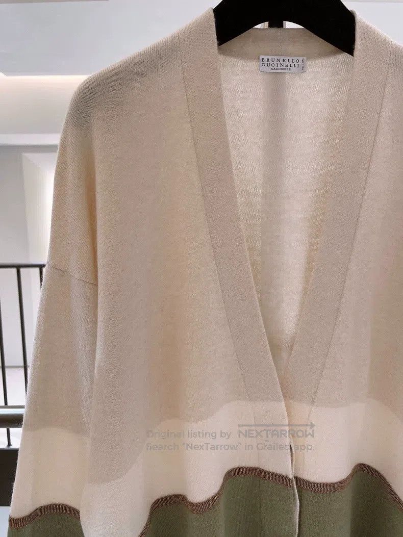 Brunello Cucinelli Brunello Cucinelli Color-Blocked Cashmere Cardigan Size S / US 4 / IT 40 - 3 Thumbnail