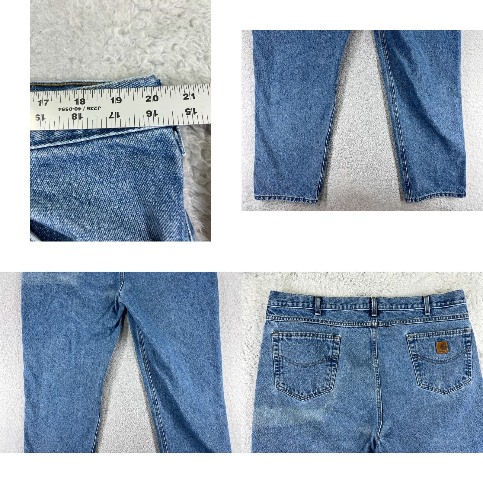 Carhartt Carhartt Jeans Mens 42 Blue Denim Traditional Fit 100% Cotton 42x32 Relaxed Bootcut Adult Regular Color Blue Mens Jeans Size US 42 / EU 58 - 9 Thumbnail