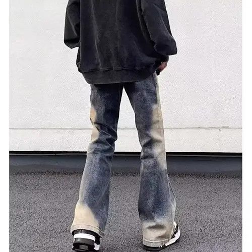 +44 #25 Patchwork Jeans Washed Vintage Distressed Size US 27 - 7 Thumbnail