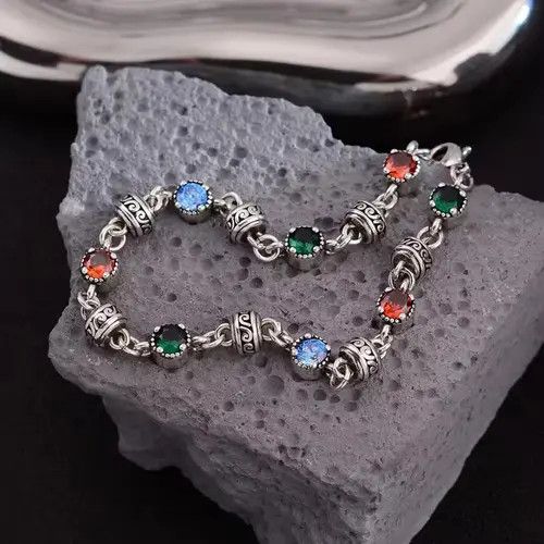 Other 911Elegant Multi-Colored Gemstone Bracelet Size ONE SIZE - 3 Thumbnail