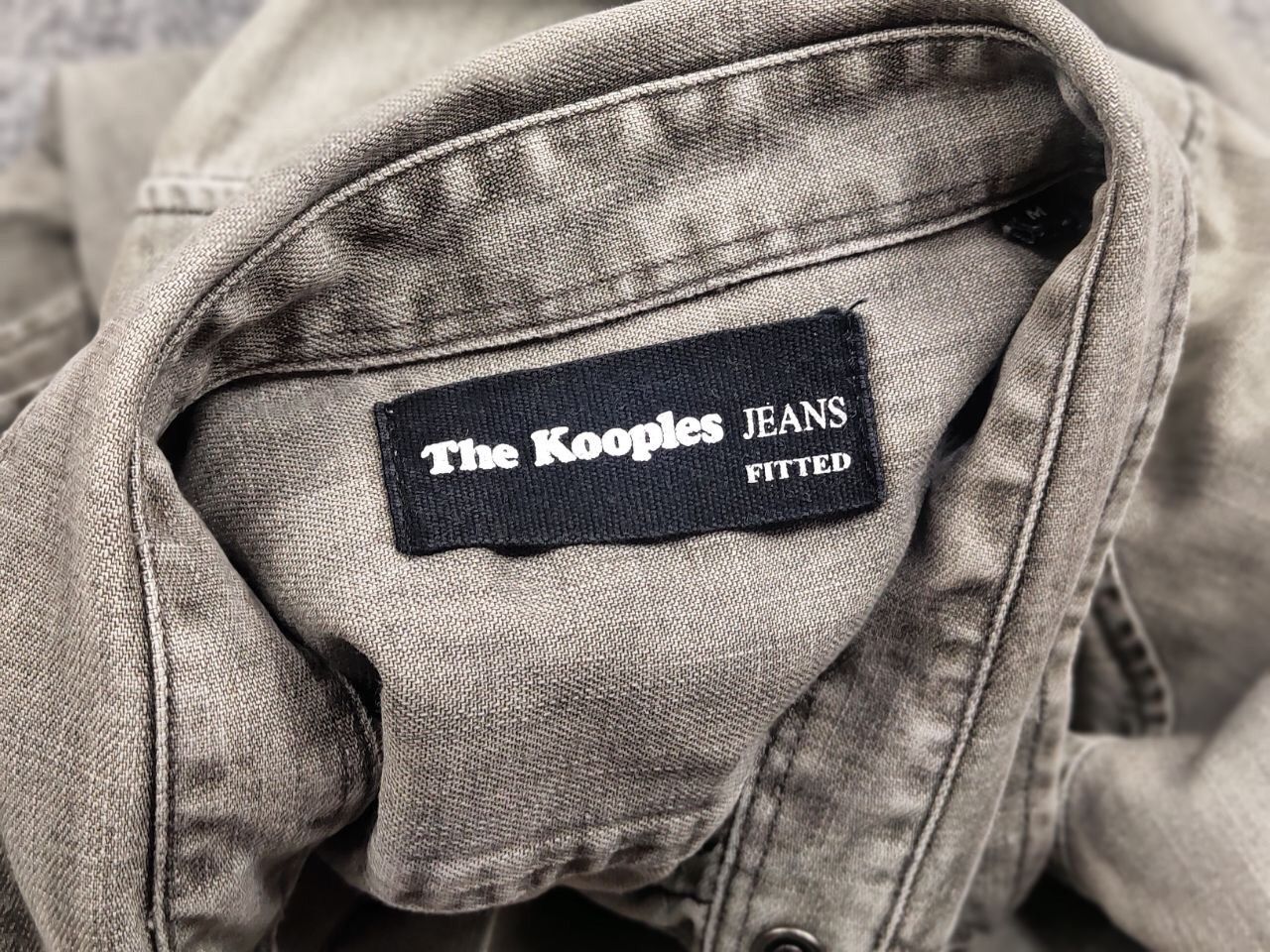 The Kooples The Kooples Jeans Fitted Distressed Button Denim Shirt Size US M / EU 48-50 / 2 - 16 Thumbnail