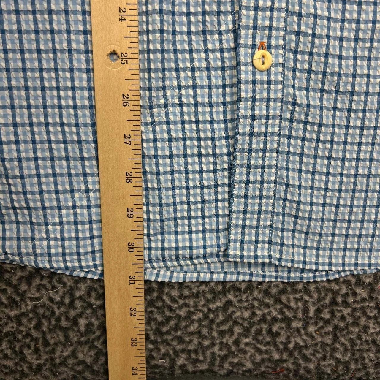 Orvis Orvis Button Up Shirt Men Blue Plaid Seersucker Collared M Size US M / EU 48-50 / 2 - 3 Thumbnail