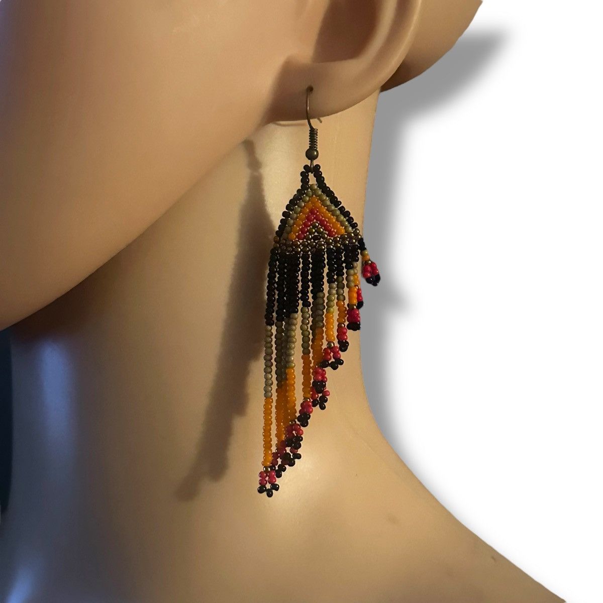 Other Boho beaded fringe dangle earrings Size ONE SIZE - 2 Thumbnail