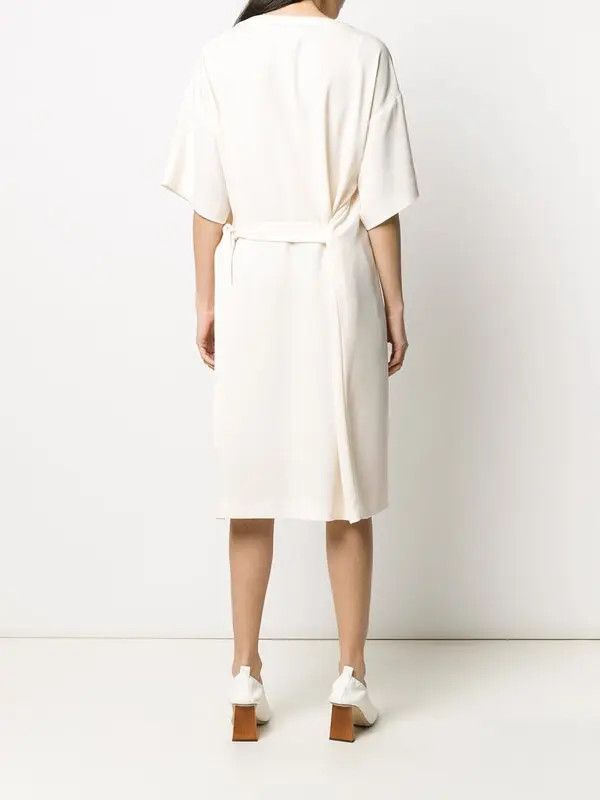 Maison Margiela o1y0625 Midi Dress in Ivory Size S / US 4 / IT 40 - 4 Thumbnail