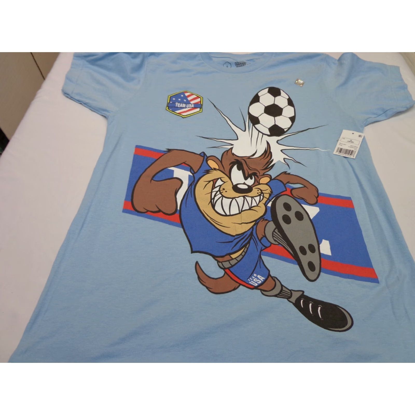 Vintage Looney Tunes Team USA Soccer Taz Graphic Tee Light Blue Size Medium NEW Size US M / EU 48-50 / 2 - 2 Thumbnail