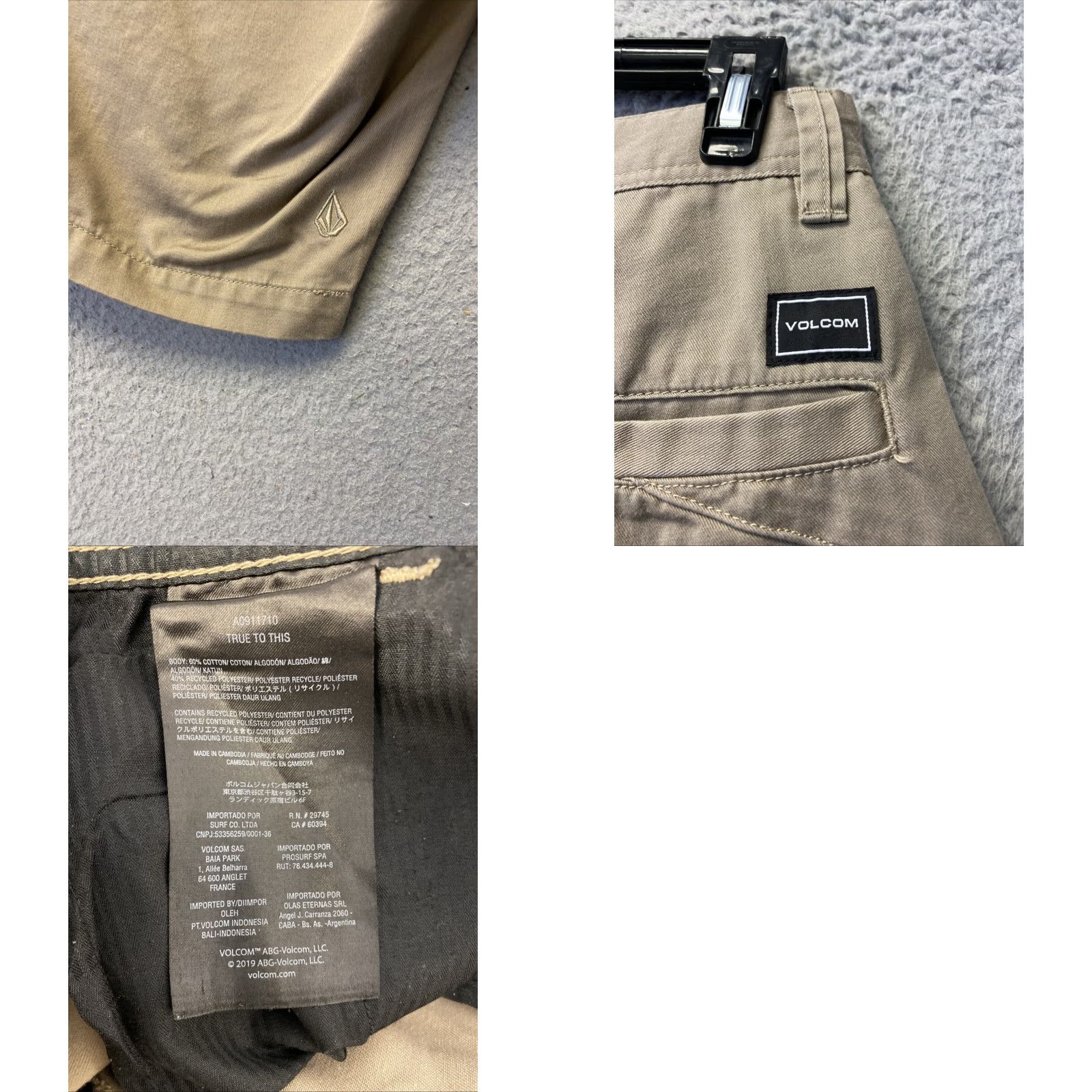 Volcom Volcom Shorts Walk Khaki Chino 32 Casual Modern Fit Mens Size US 32 / EU 48 - 8 Thumbnail