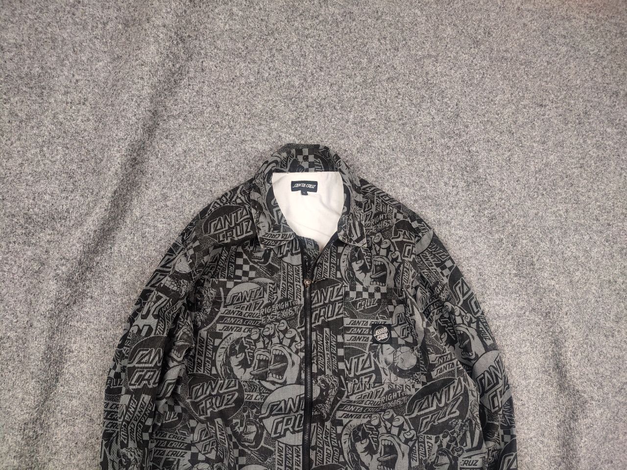 Santa Cruz Skateboards Santa Cruz El Jefe All-Over Pattern Long Sleeve Zip Jacket Size US L / EU 52-54 / 3 - 2 Thumbnail