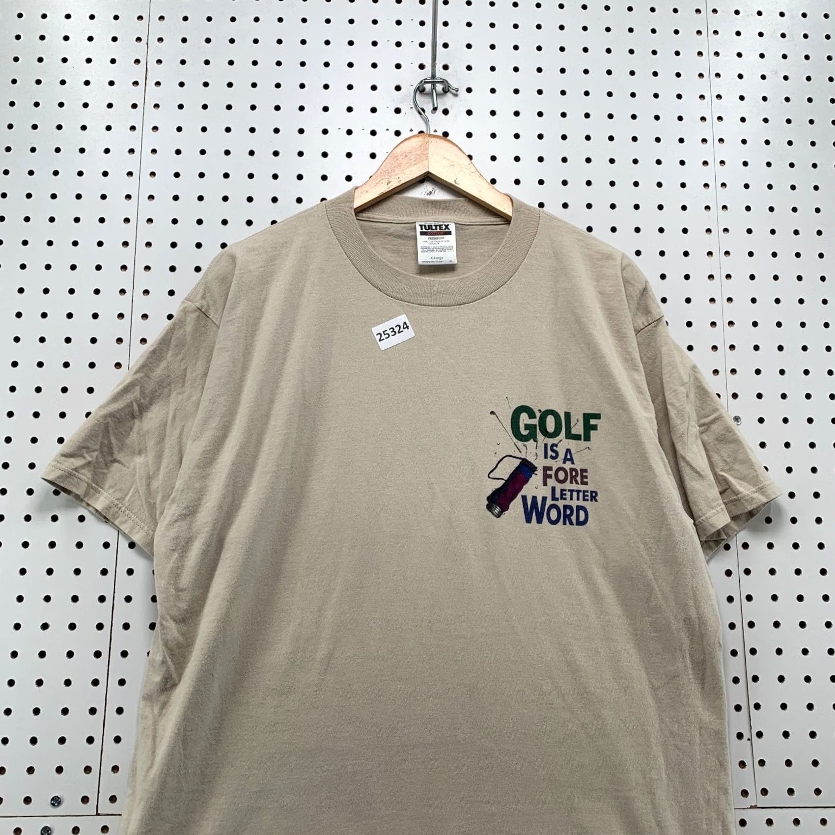 Tultex VINTAGE 90s Funny Golf Shirt Brown FORE 4 Letter Word Adult XL Mens Size US XL / EU 56 / 4 - 3 Thumbnail