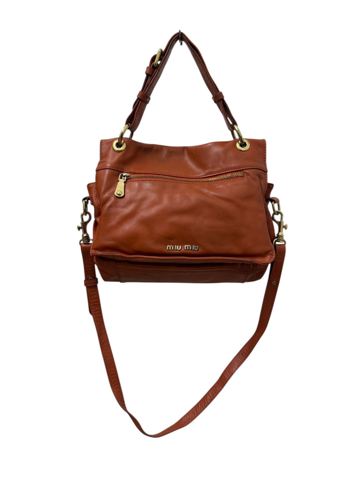 Genuine Leather × Miu Miu Y2K Miu Miu Cross Body Bag Leather Made in Italy Size ONE SIZE - 3 Thumbnail