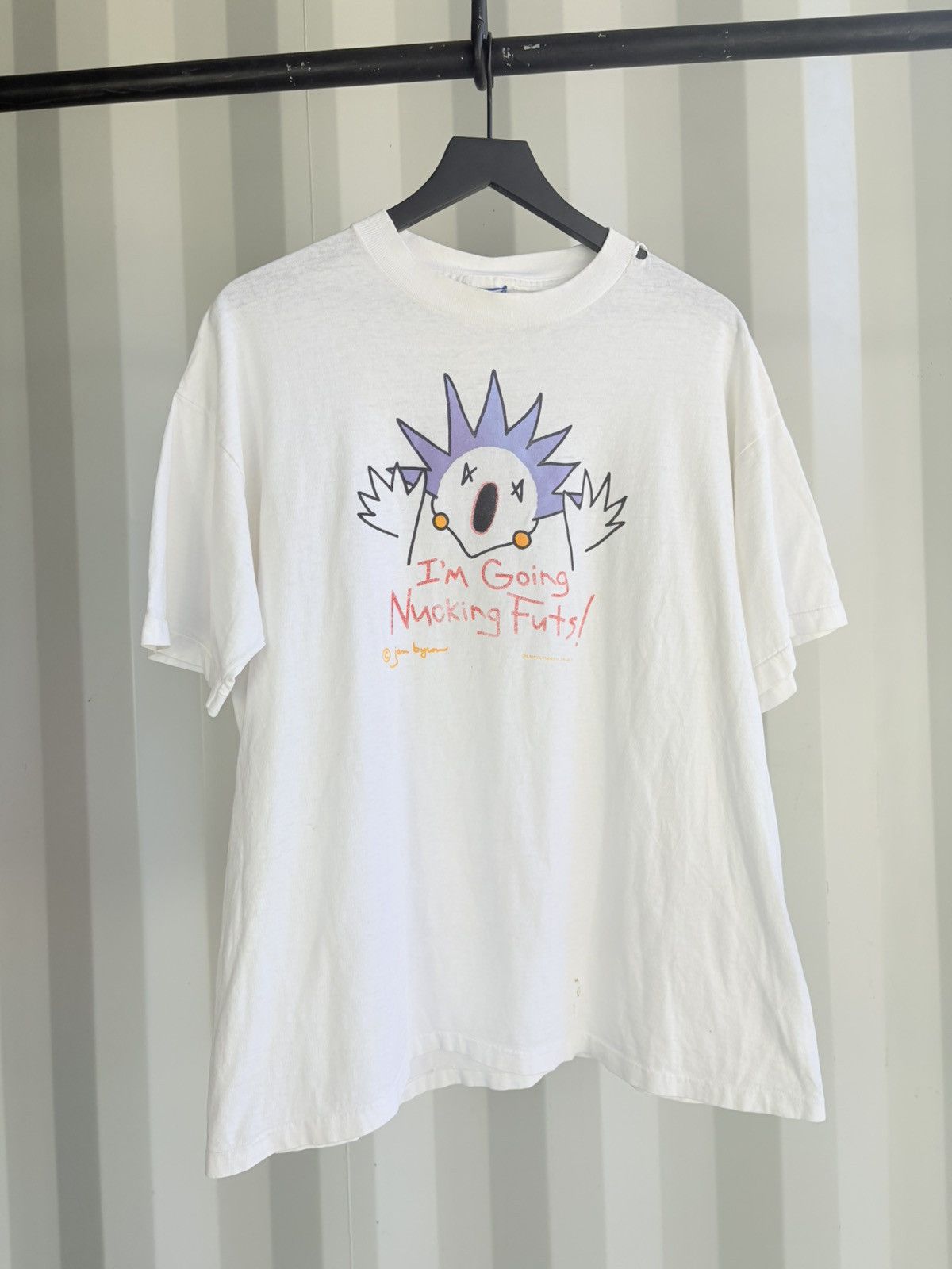 Vintage Vintage I’m Going Nucking Futs Shirt Faded Distressed Grunge Size US L / EU 52-54 / 3 - 1 Thumbnail