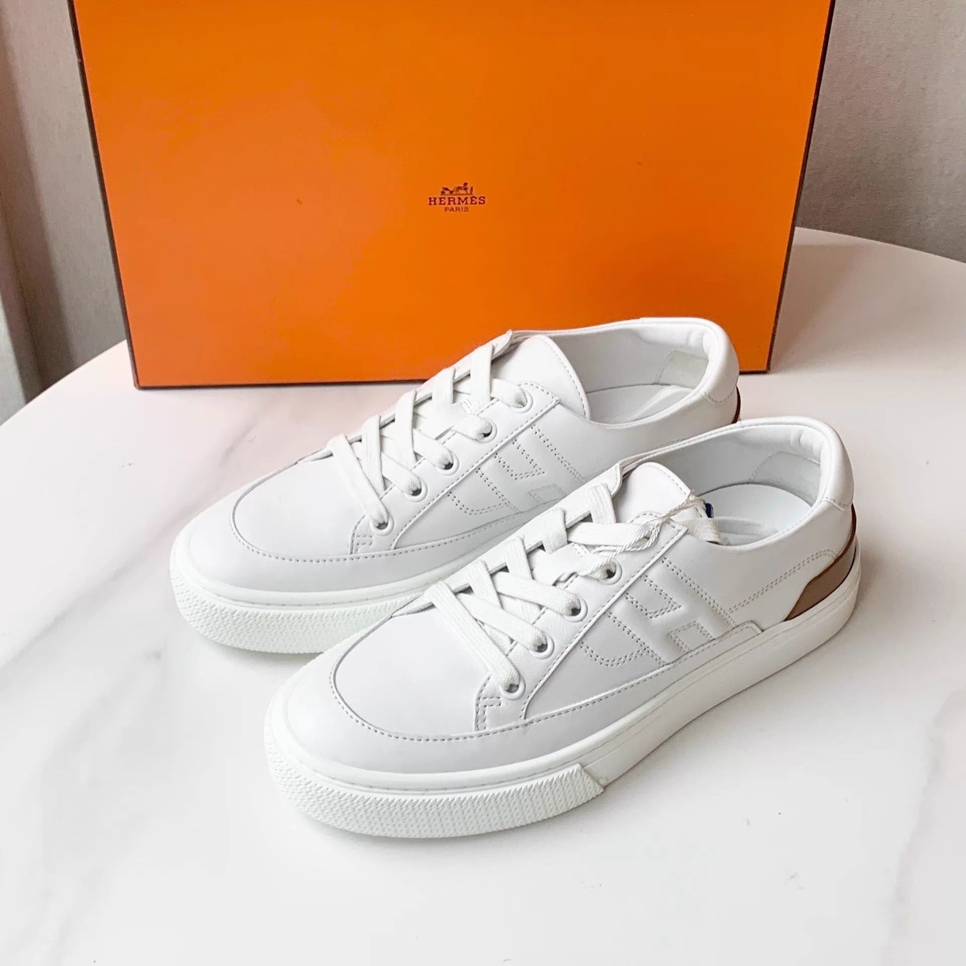 HERMES Classic Versatile Sneakers 37.5 EU