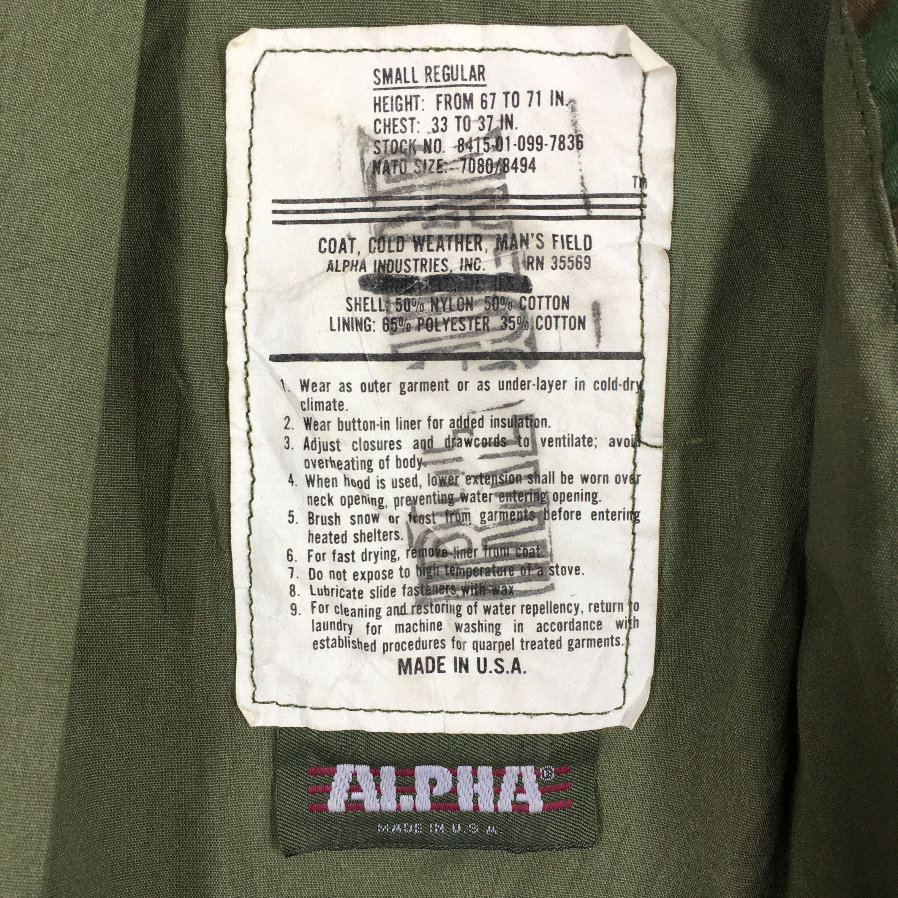 Alpha Industries Vintage Alpha Industries M-65 Field Camouflage Jacket Small Size US S / EU 44-46 / 1 - 7 Thumbnail