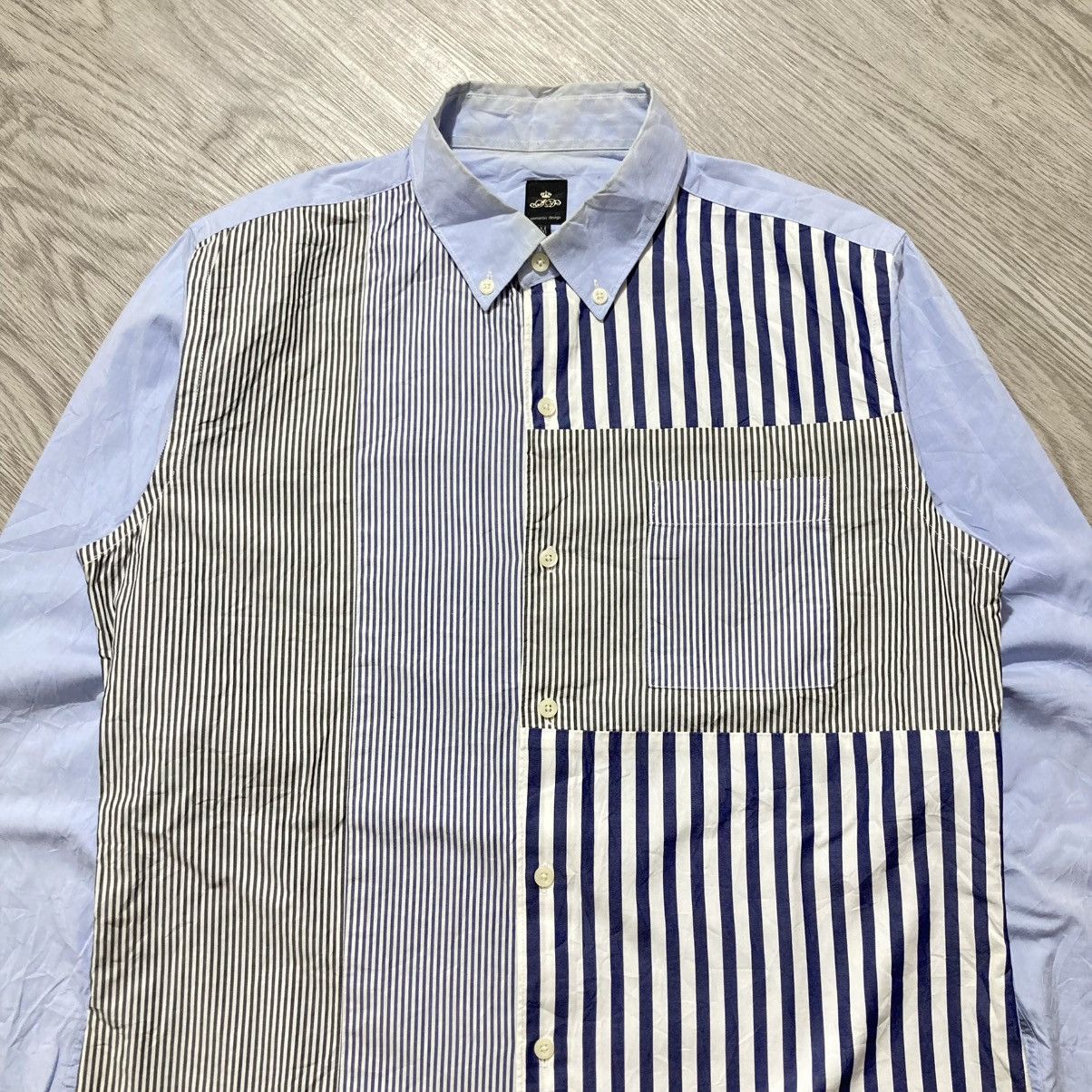 semanticdesign 2000s Semanticdesign Stripe Pattern Shirt CDG Style Designer Size US M / EU 48-50 / 2 - 2 Thumbnail