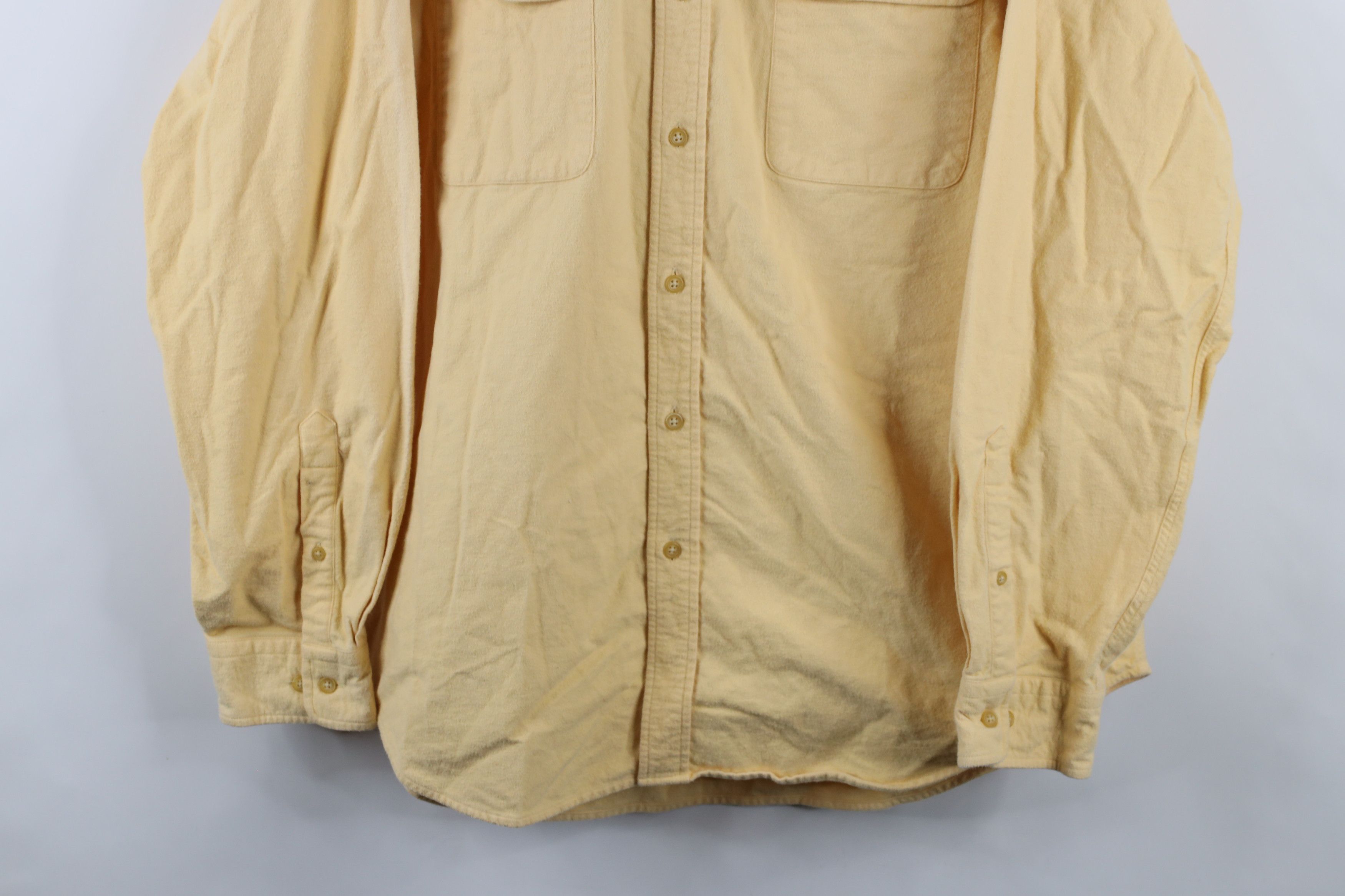 Lands' End × Vintage Vintage Lands End Cloth Collared Button Down Shirt Yellow Size US XL / EU 56 / 4 - 3 Thumbnail
