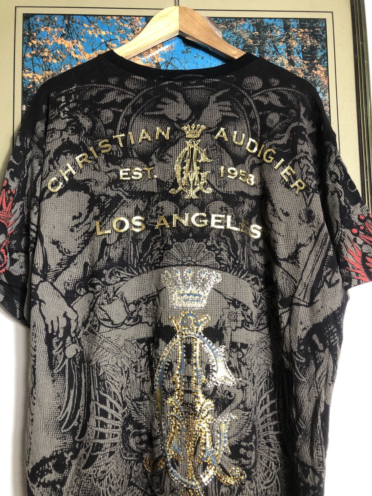 Christian Audigier × Ed Hardy Y2K Rare Christian Audigier Overprint Skull Tee Size US XL / EU 56 / 4 - 7 Thumbnail