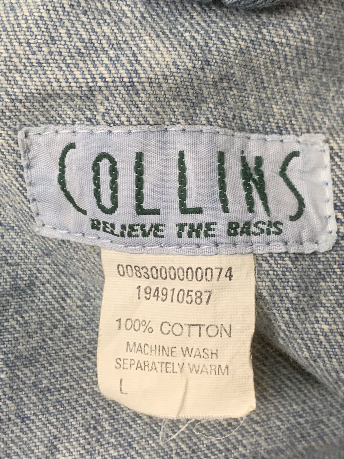 Vintage Rare Design Vintage Collins Chore Denim Jackets Size US L / EU 52-54 / 3 - 4 Thumbnail