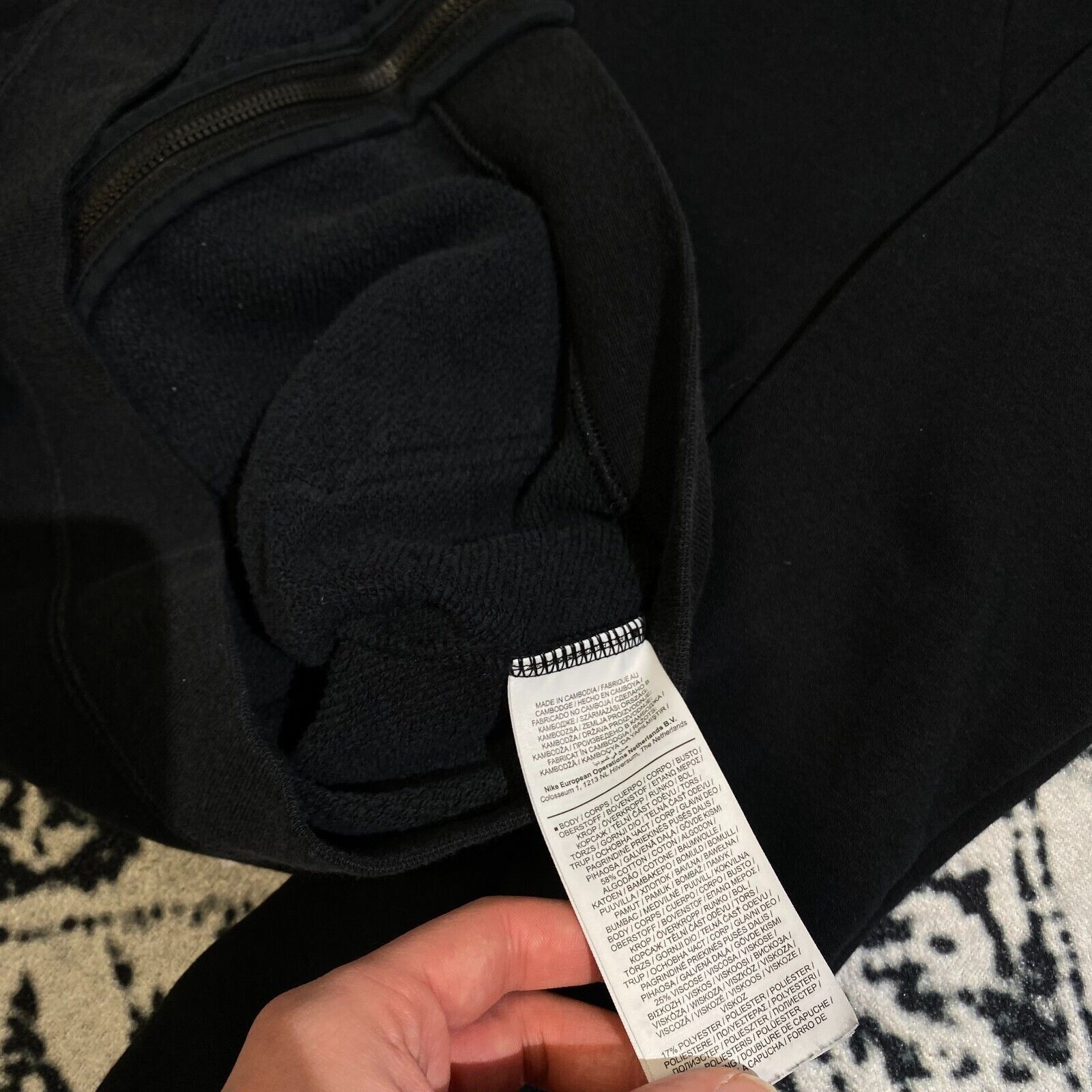 Nike × Vintage Vintage Nike Black Cotton Hoodie Size XS Archive Sport Size US XS / EU 42 / 0 - 6 Thumbnail