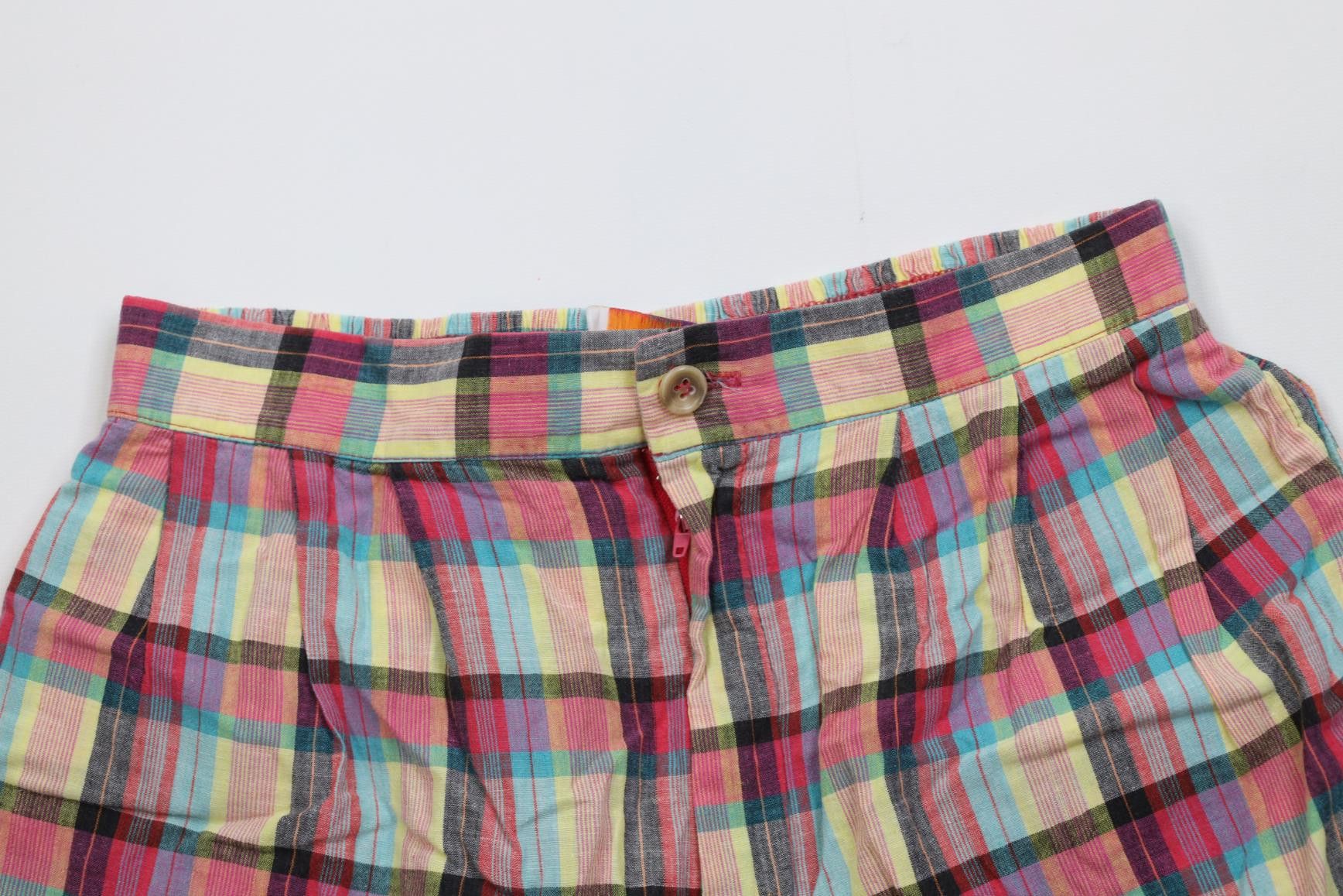 Vintage Vintage 90s Streetwear Madras Pleated Chino Shorts Cotton Size US 30 / EU 46 - 2 Thumbnail