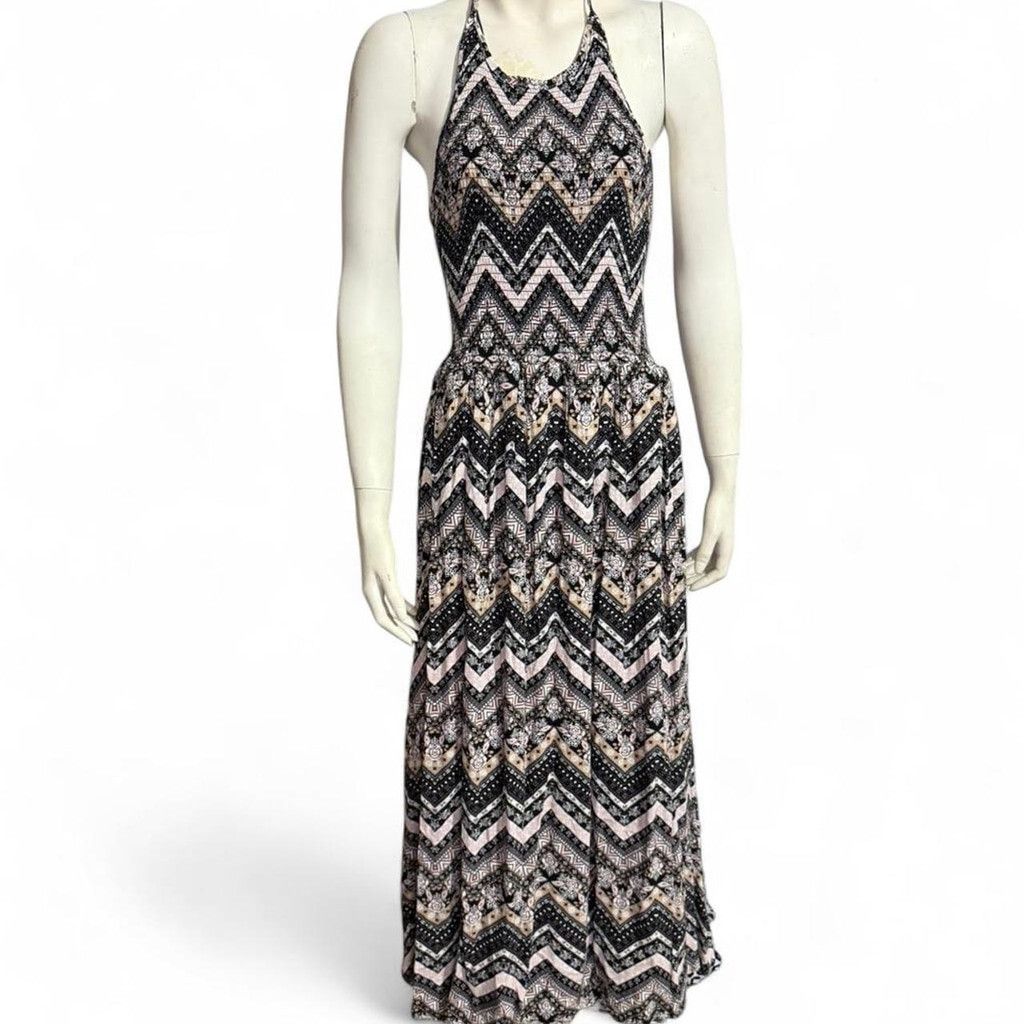 Adam Levine Halter chevron print maxi dress Size L / US 10 / IT 46 - 1 Thumbnail