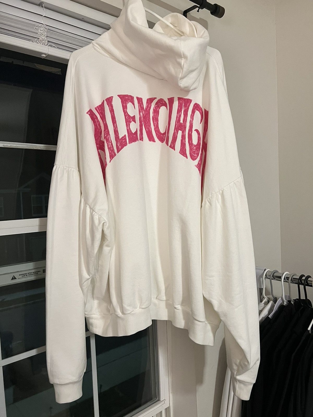 Balenciaga Balenciaga White Paris Tropical Hoodie Oversized Size US XXL / EU 58 / 5 - 3 Thumbnail