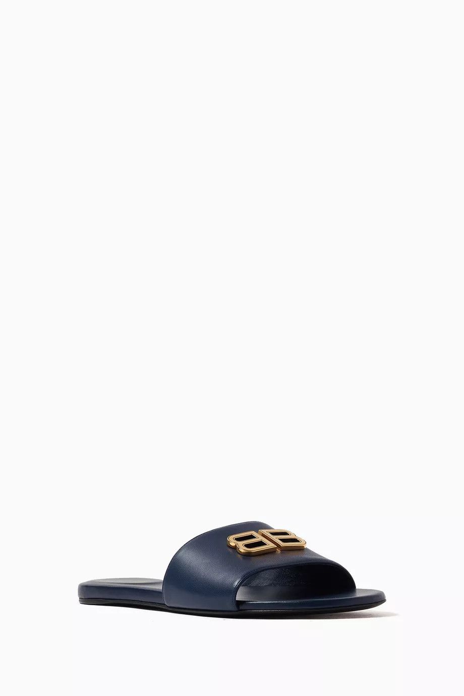 Balenciaga o1la1rc1a1024 Groupie Sandals in Navy/Gold Size US 7 / IT 37 - 3 Thumbnail
