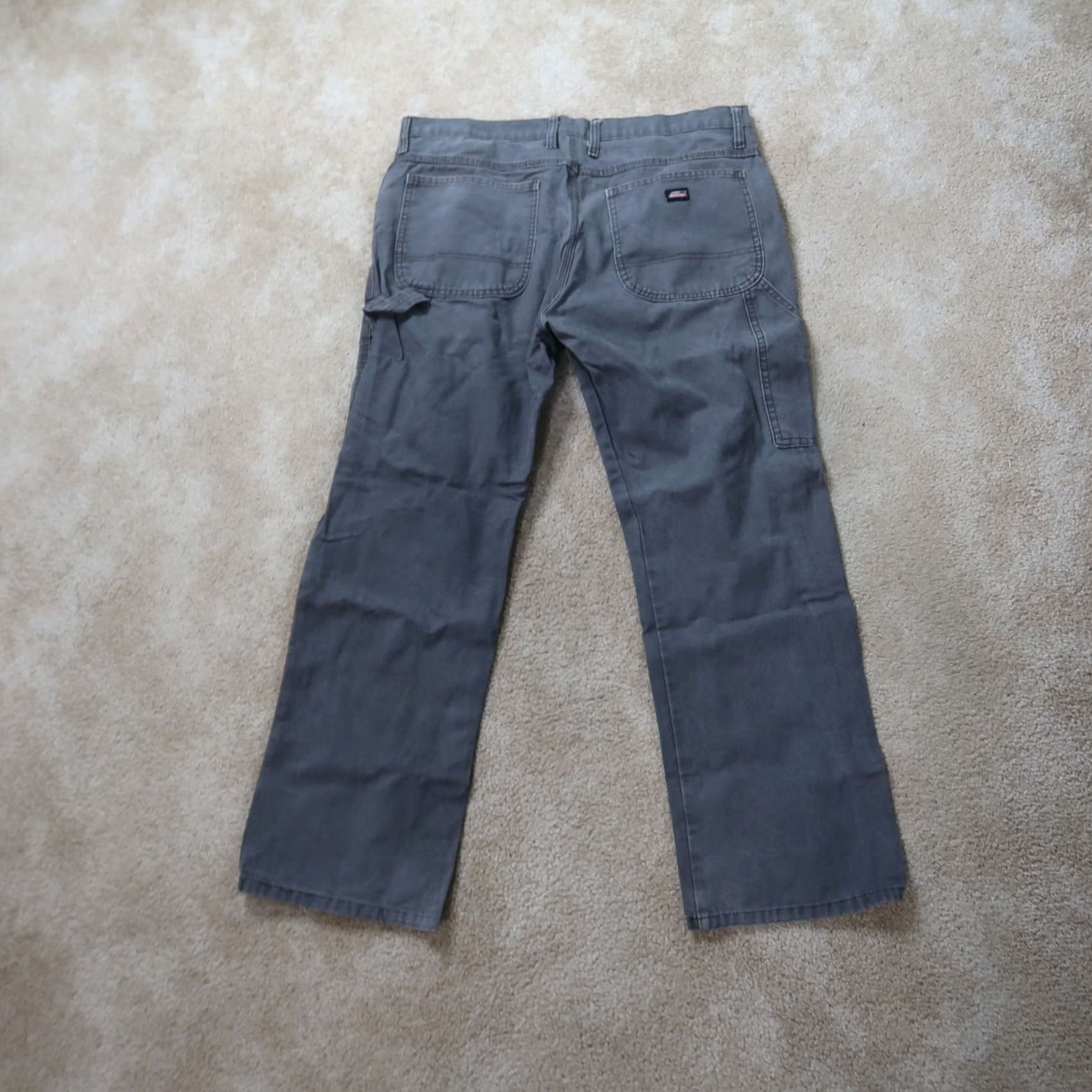 Dickies Dickies Carpenter Pants Men's 36x30 Gray Distressed Workwear Regular Straight Belt Loops 36 Regular Mens Size US 36 / EU 52 - 7 Thumbnail