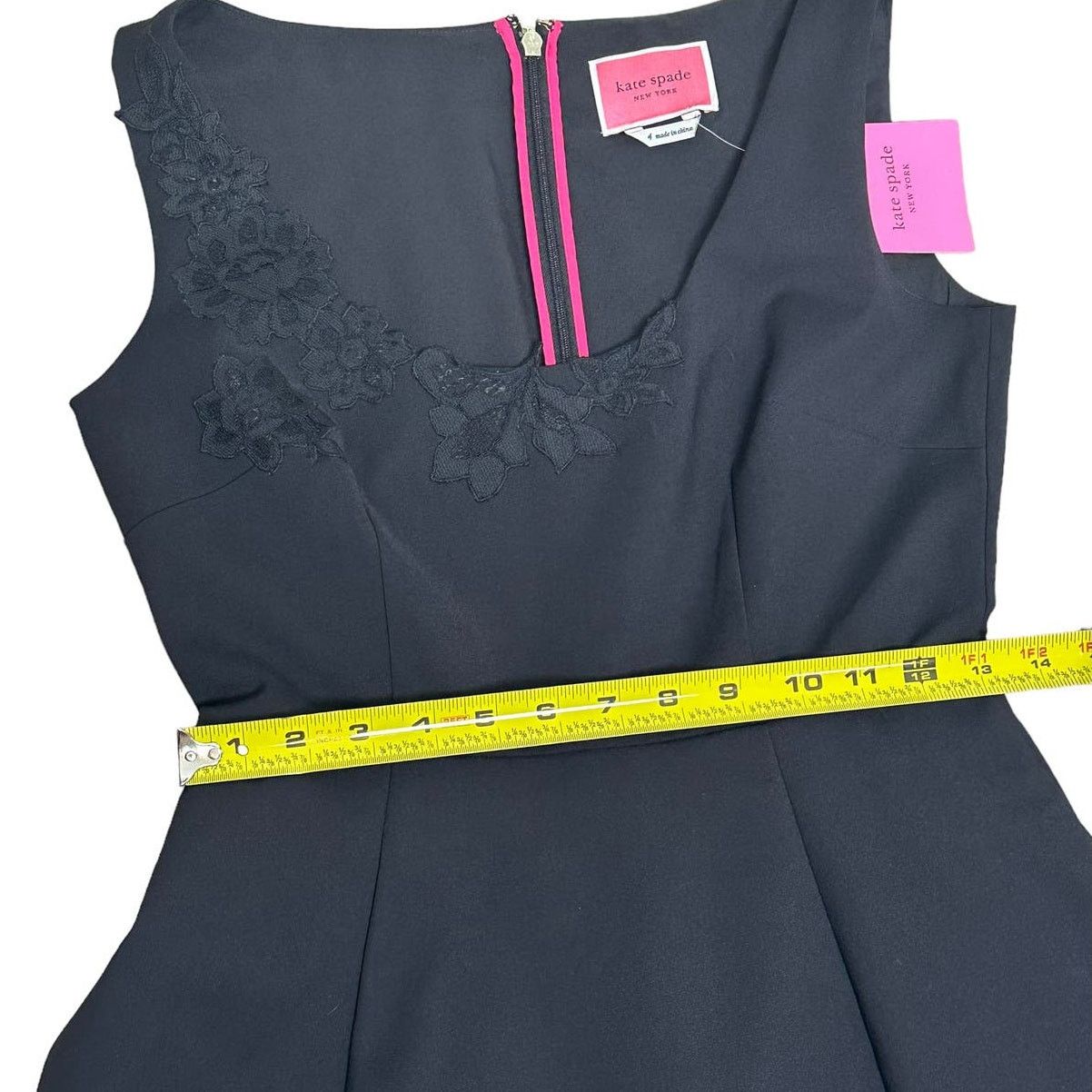 Kate Spade Kate Spade Floral Lace Appliqué Mainline Dress Black Size 4 Size S / US 4 / IT 40 - 11 Thumbnail