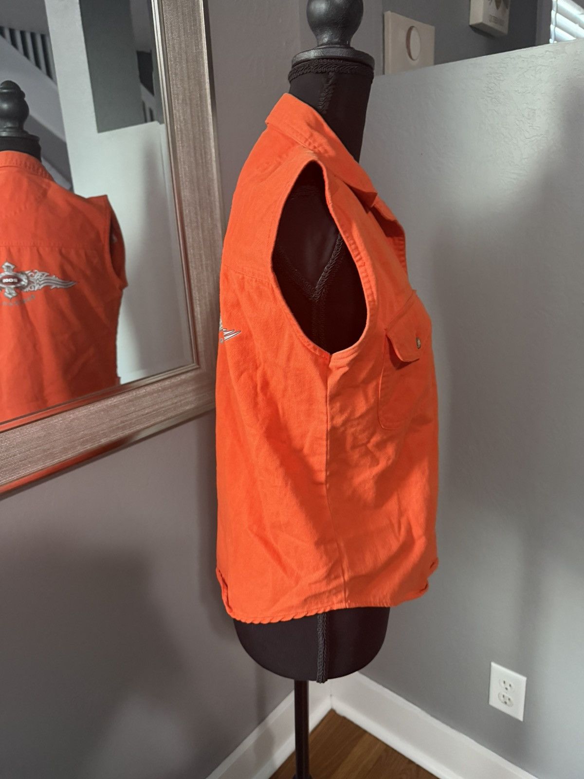 Other VTG Motorcycle Rally Y2K Heritage SC Orange Denim Biker Vest Size US M / EU 48-50 / 2 - 6 Thumbnail