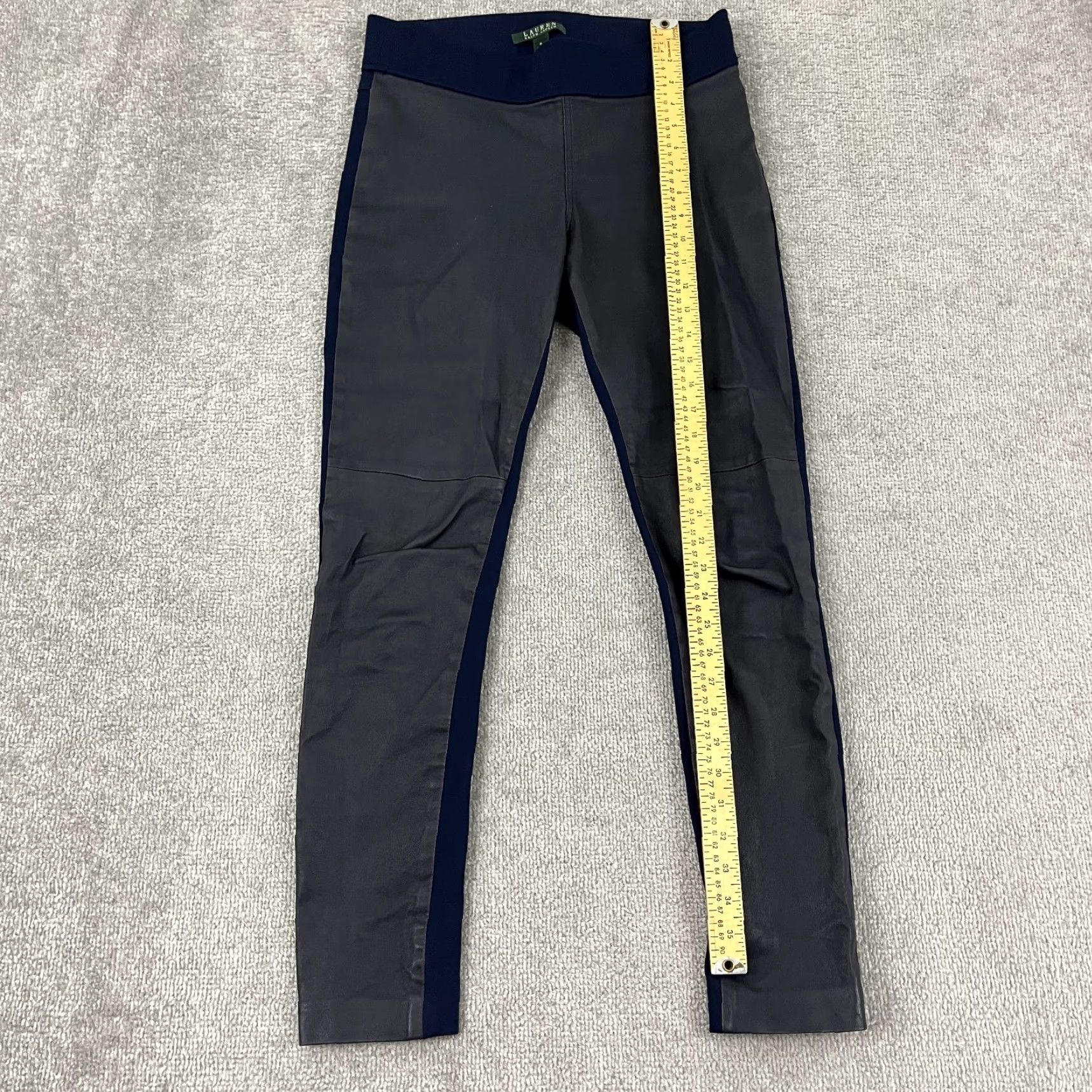 Ralph Lauren Lauren Ralph Lauren Pants Womens Size 6 28" Blue Lamb Leather Skinny Pull On Size 28" / US 6 / IT 42 - 5 Thumbnail