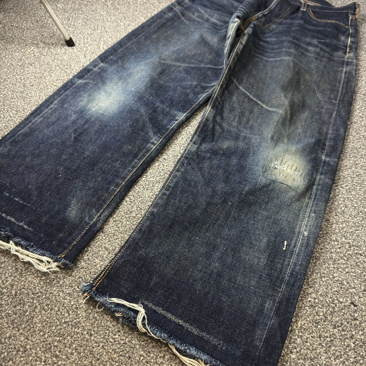 Denim & Co. Vintage Japanese Selvedge Distressed Ripped Wave Raw Denim Size US 30 / EU 46 - 5 Thumbnail