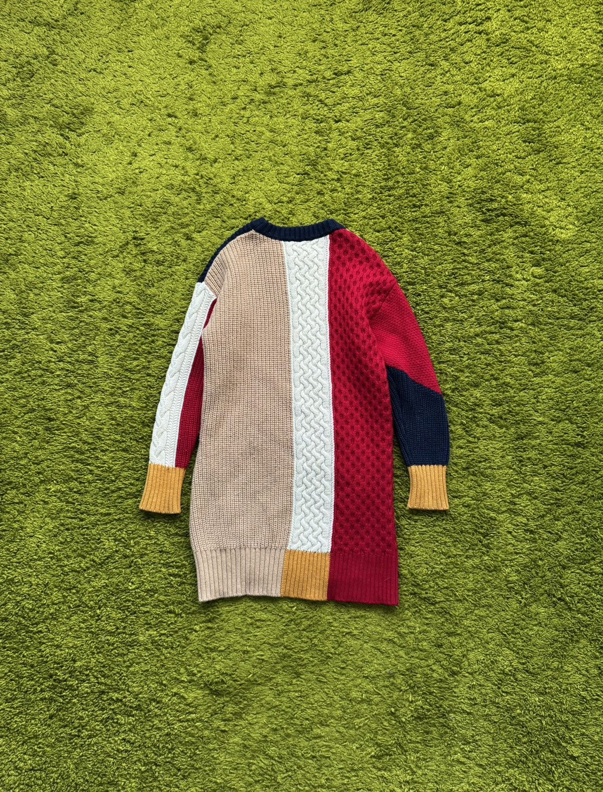 Burberry × Designer Burberry children wool cashmere patchwork cable knit dress Size XXS / US 00 / IT 34 - 4 Thumbnail