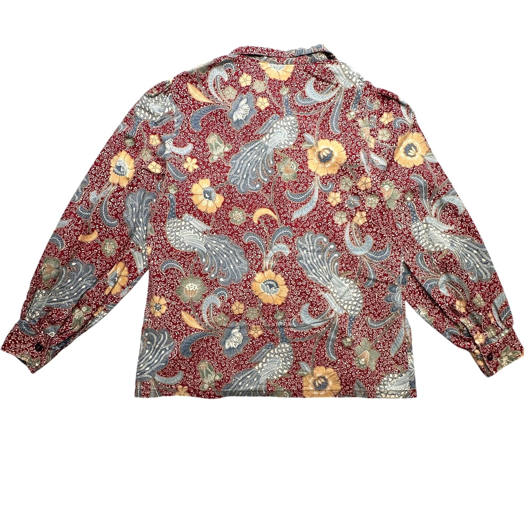 JCPenney VINTAGE JC Penney Paisley Red Blue Button-Up Shirt Womens Medium Size M / US 6-8 / IT 42-44 - 7 Thumbnail