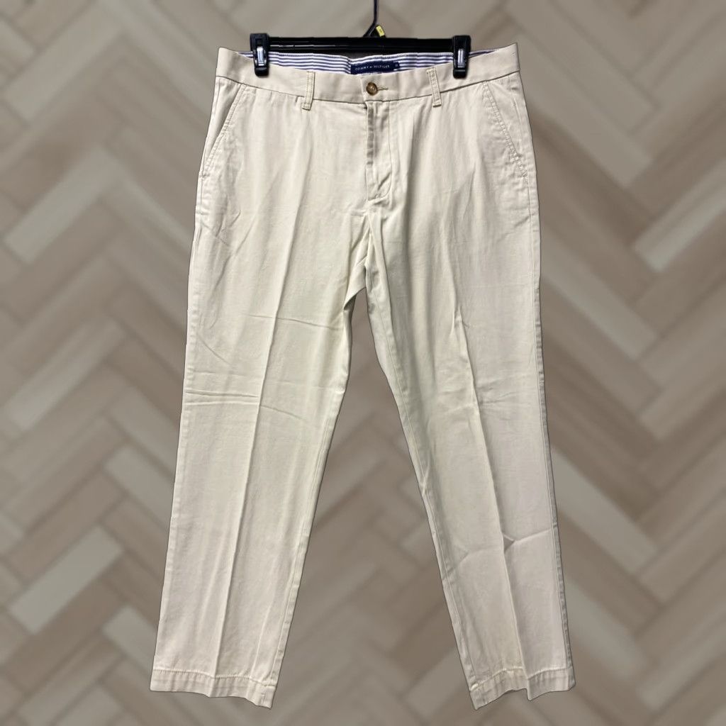 Tommy Hilfiger Tommy Hilfiger Chino Pants Dress Pants 36x30 Mens Modern Beige Regular Inseam 30 Beige City Wedding Preppy Stretch Size US 36 / EU 52 - 1 Thumbnail